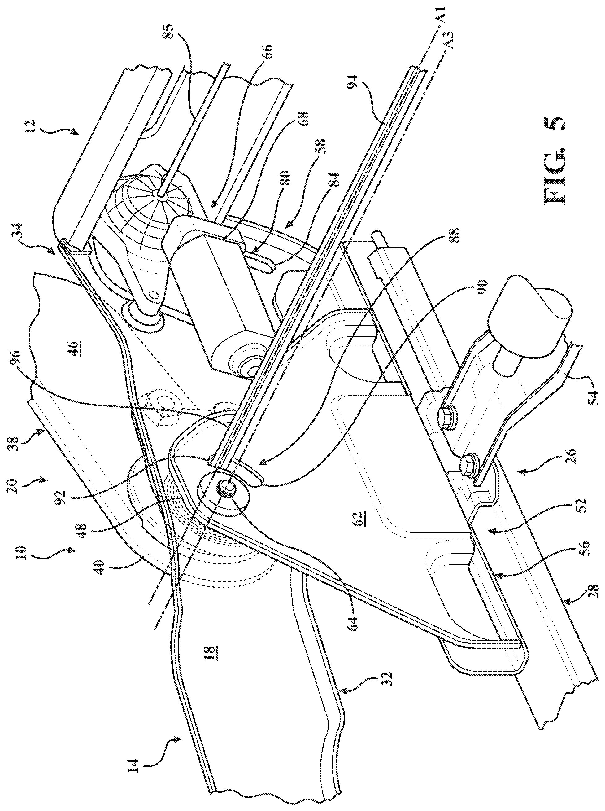 Patent US12325336 Figure 5 – Seat assembly with zero-gravity position