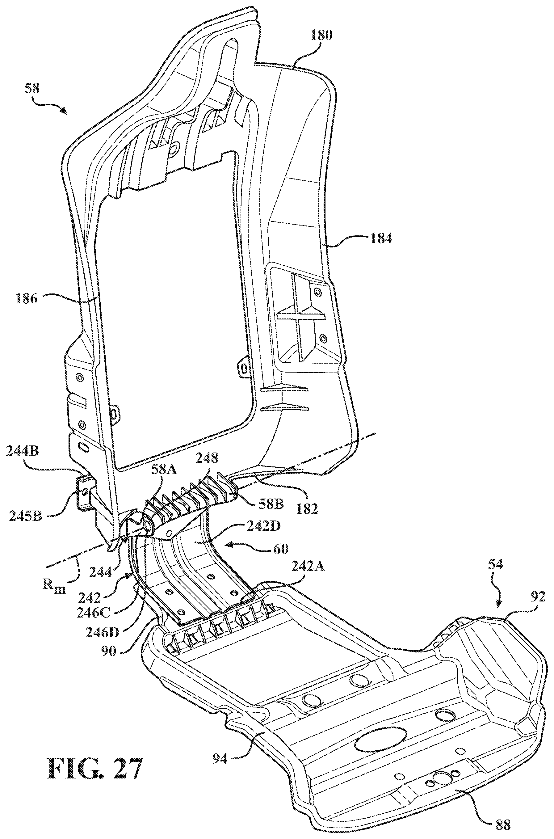 Patent US12325341 Figure 20 – Seat assemblies having fixed frames and movable seat cushions and movable seat backs with power lumbar mechanisms, tilt mechanisms, and heating/cooling mechanisms