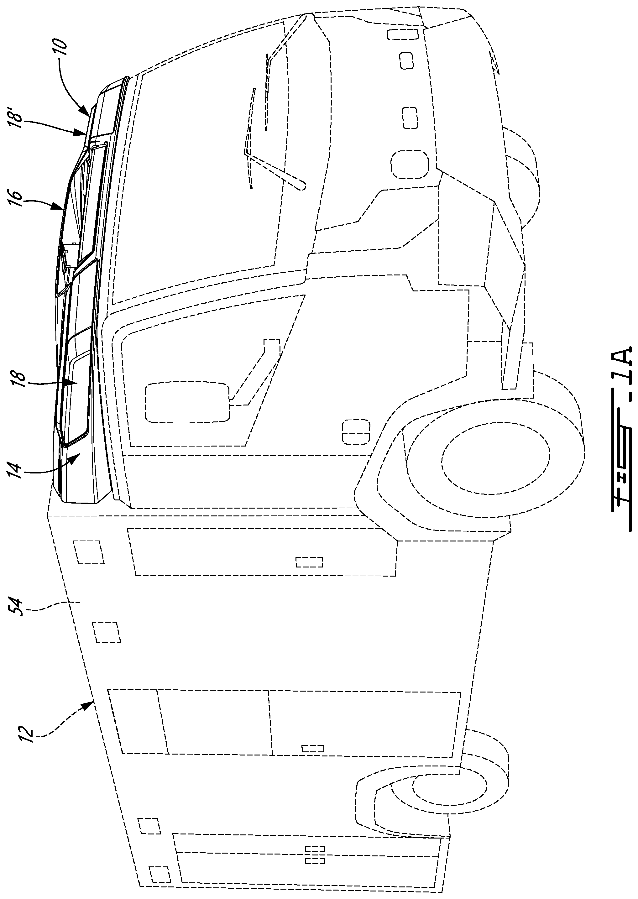 Patent US12325348 Figure 1 – Emergency lights assembly for emergency vehicles provided with an air conditioning unit