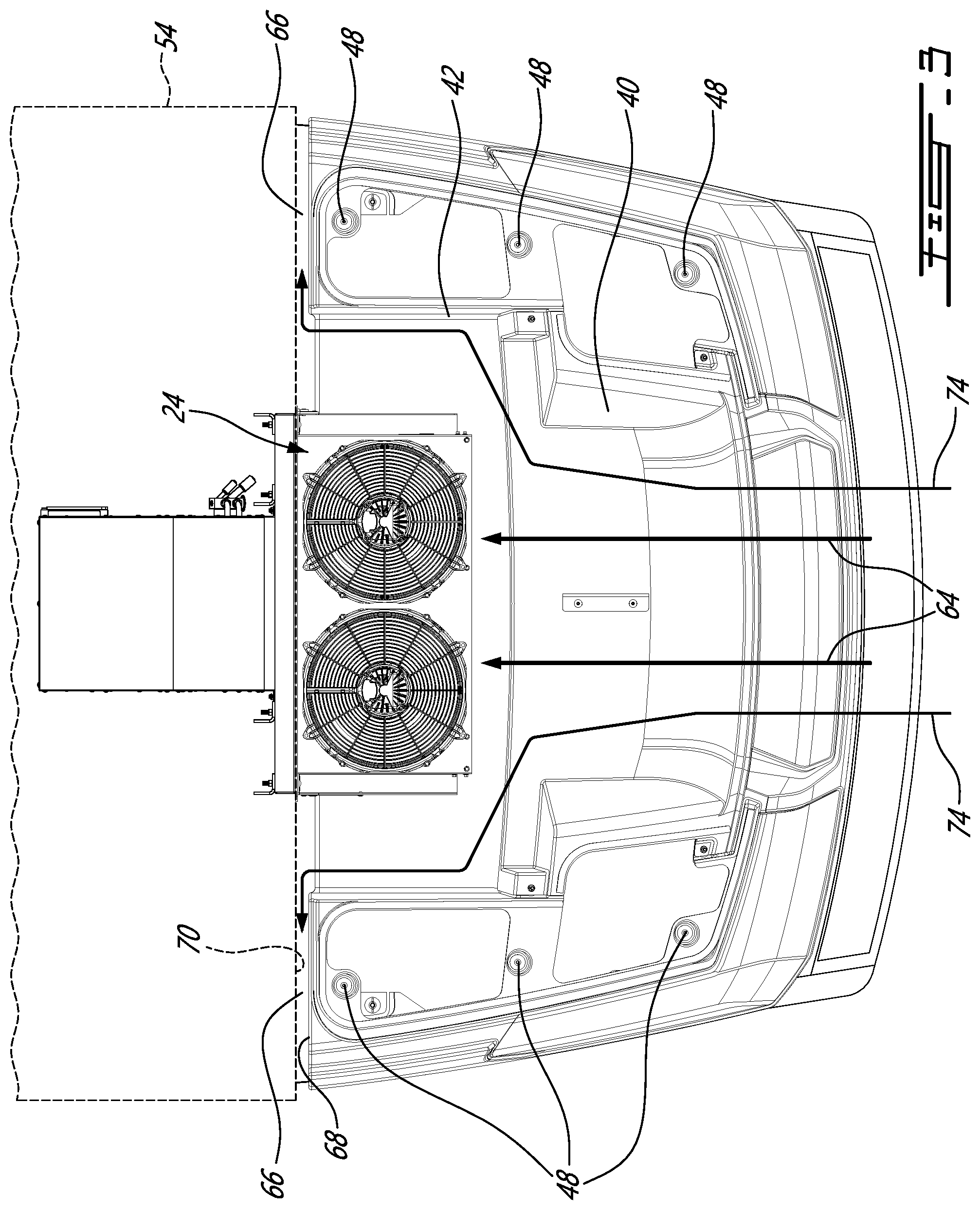 Patent US12325348 Figure 4 – Emergency lights assembly for emergency vehicles provided with an air conditioning unit