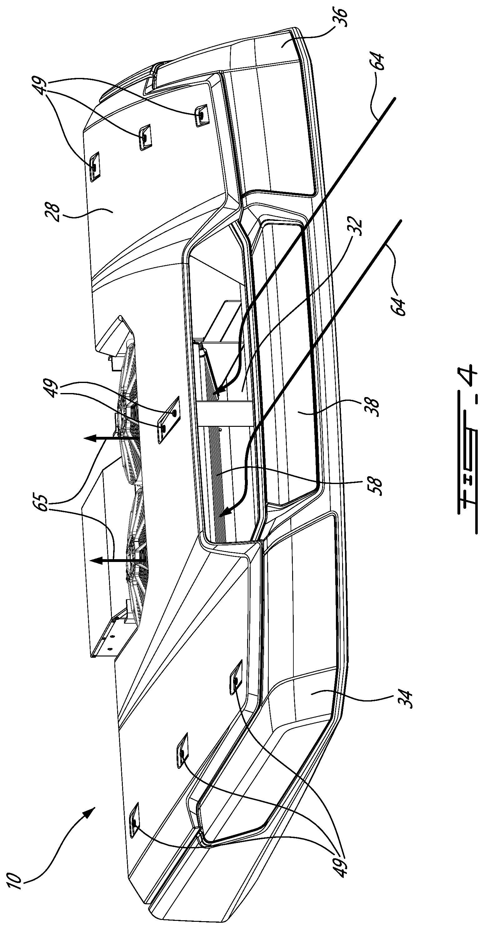 Patent US12325348 Figure 5 – Emergency lights assembly for emergency vehicles provided with an air conditioning unit