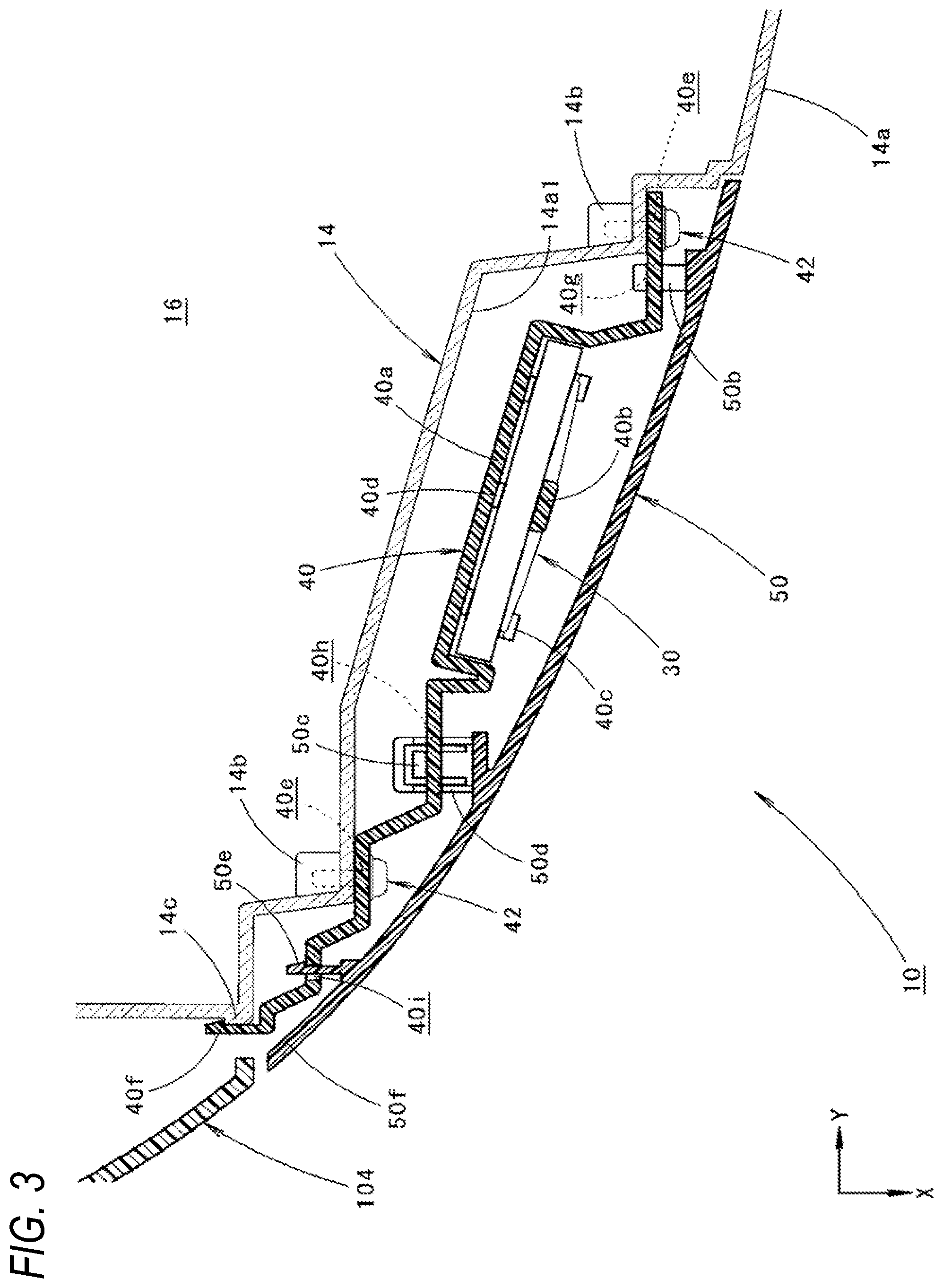 Patent US12325350 Figure 3 – Vehicular lamp