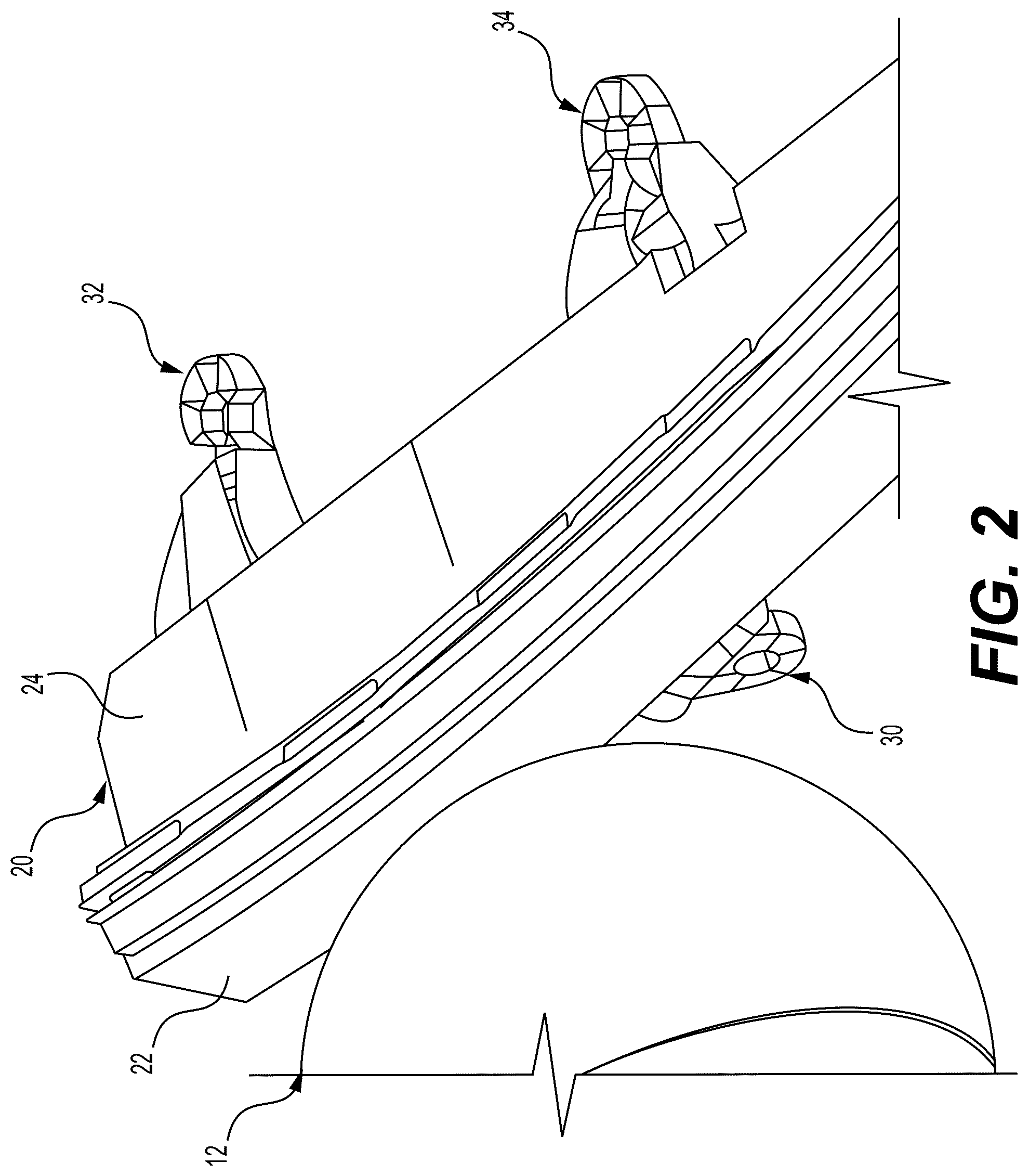 Patent US12325351 Figure 2 – Headlight assembly with releasable bracket for pedestrian protection (PedPro)