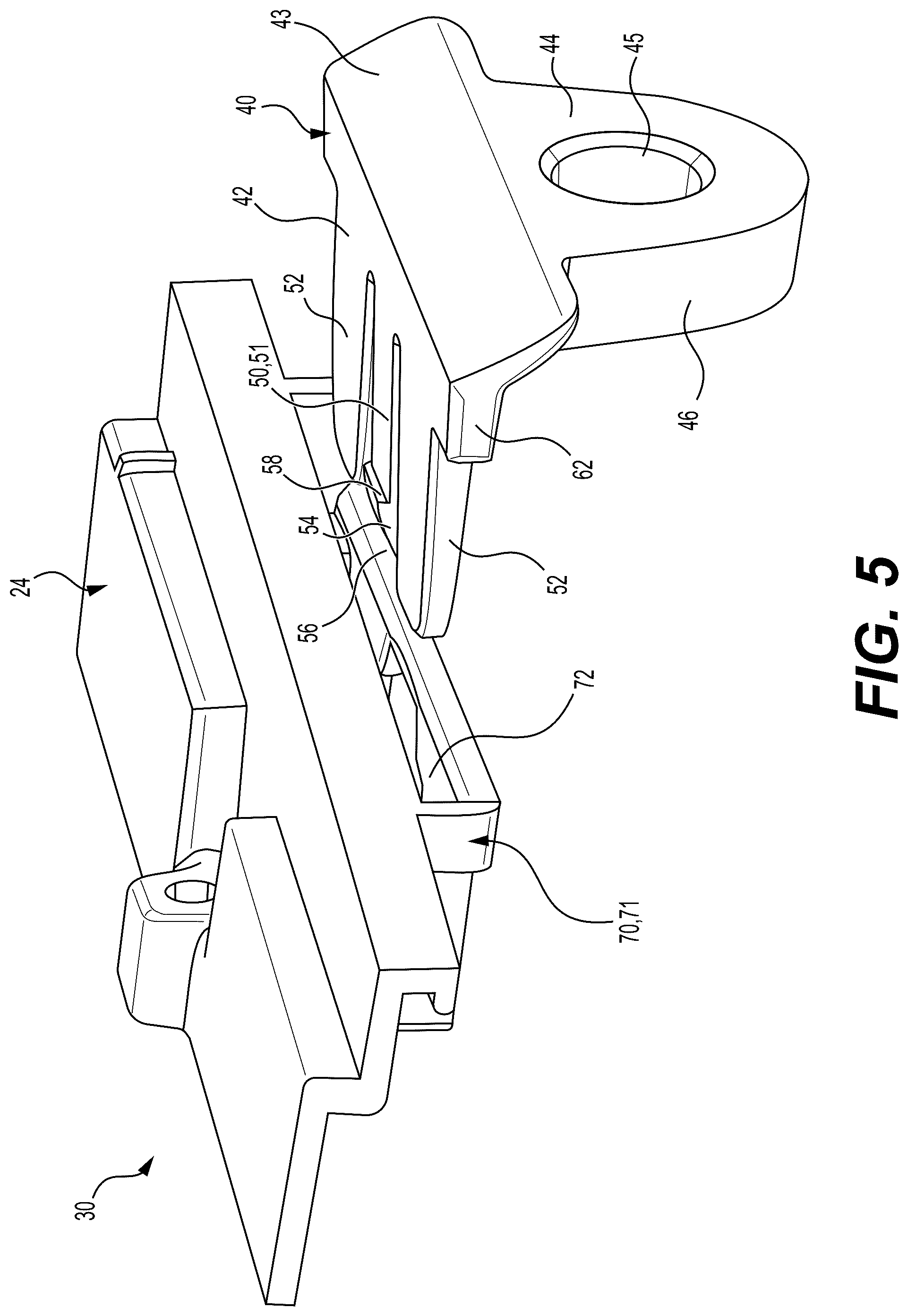 Patent US12325351 Figure 4 – Headlight assembly with releasable bracket for pedestrian protection (PedPro)