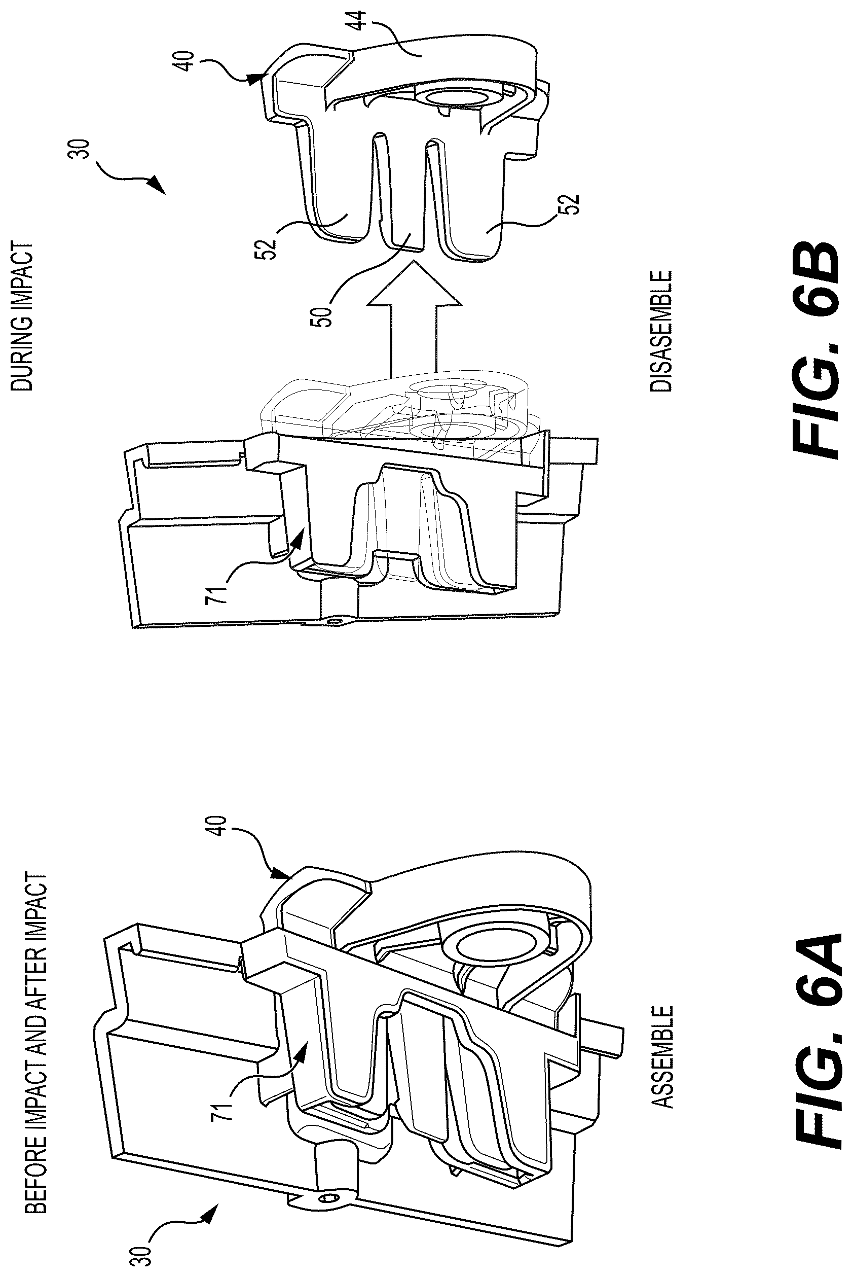 Patent US12325351 Figure 5 – Headlight assembly with releasable bracket for pedestrian protection (PedPro)