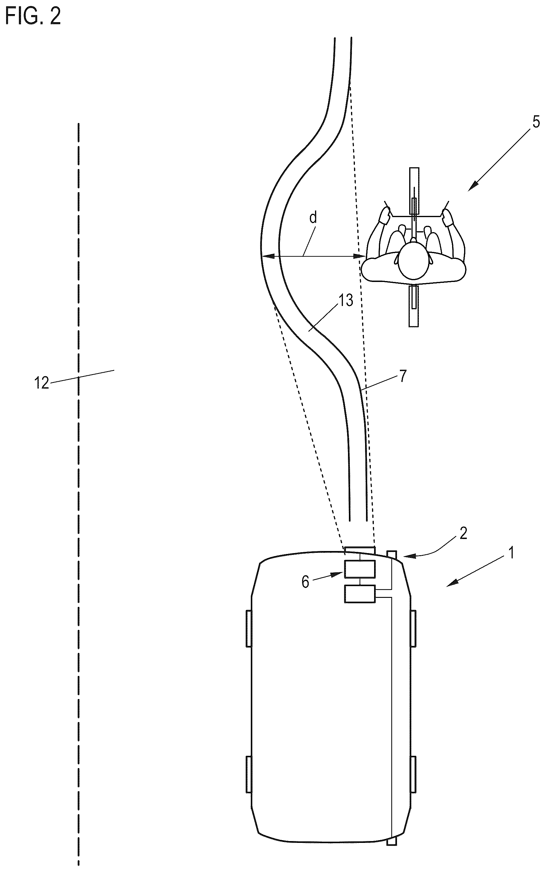 Patent US12325355 Figure 2 – Motor vehicle and method for guiding such a motor vehicle