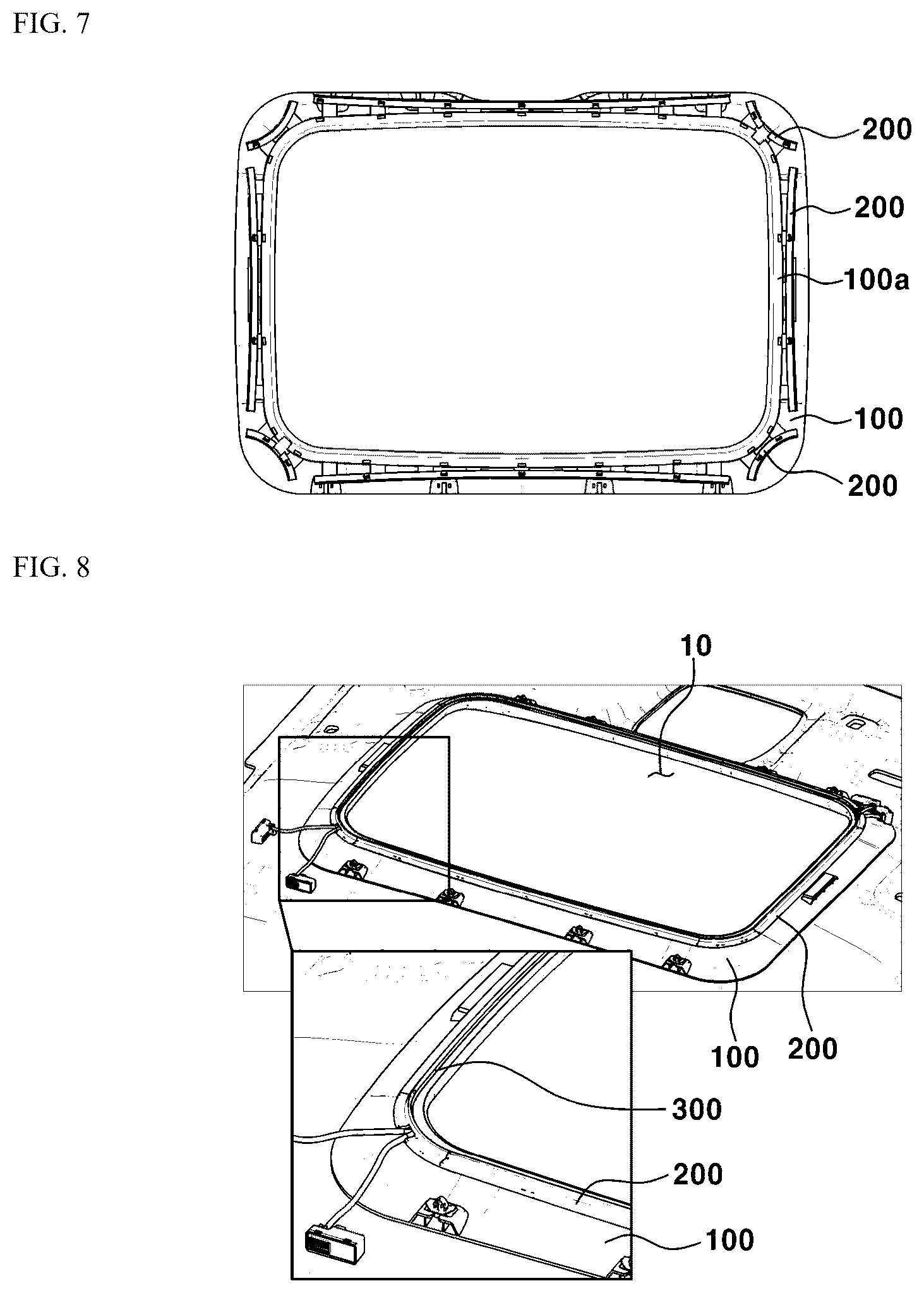 Patent US12325356 Figure 5 – Injection bracket device applied to roof opening for vehicle