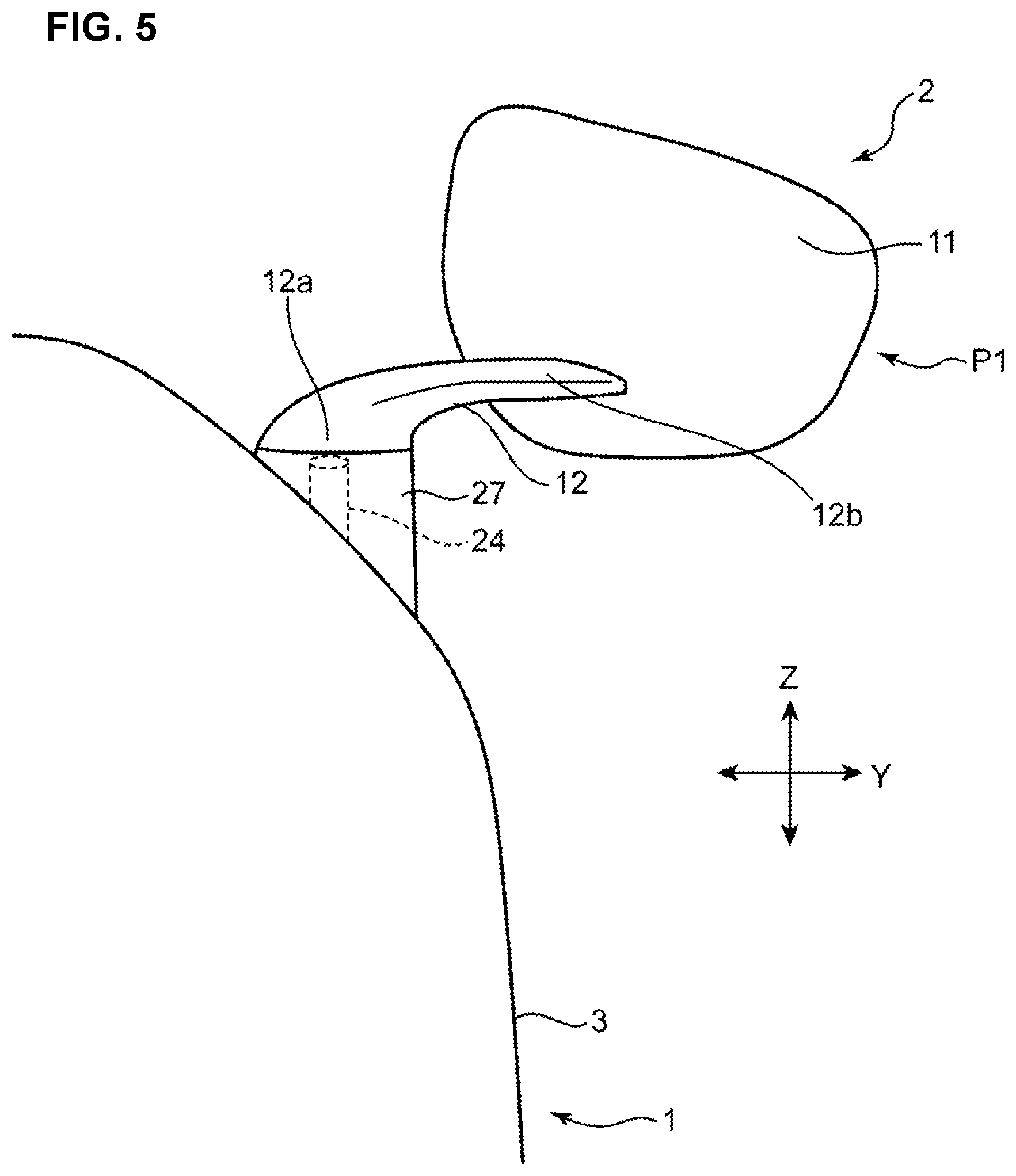 Patent US12325359 Figure 5 – Door mirror structure