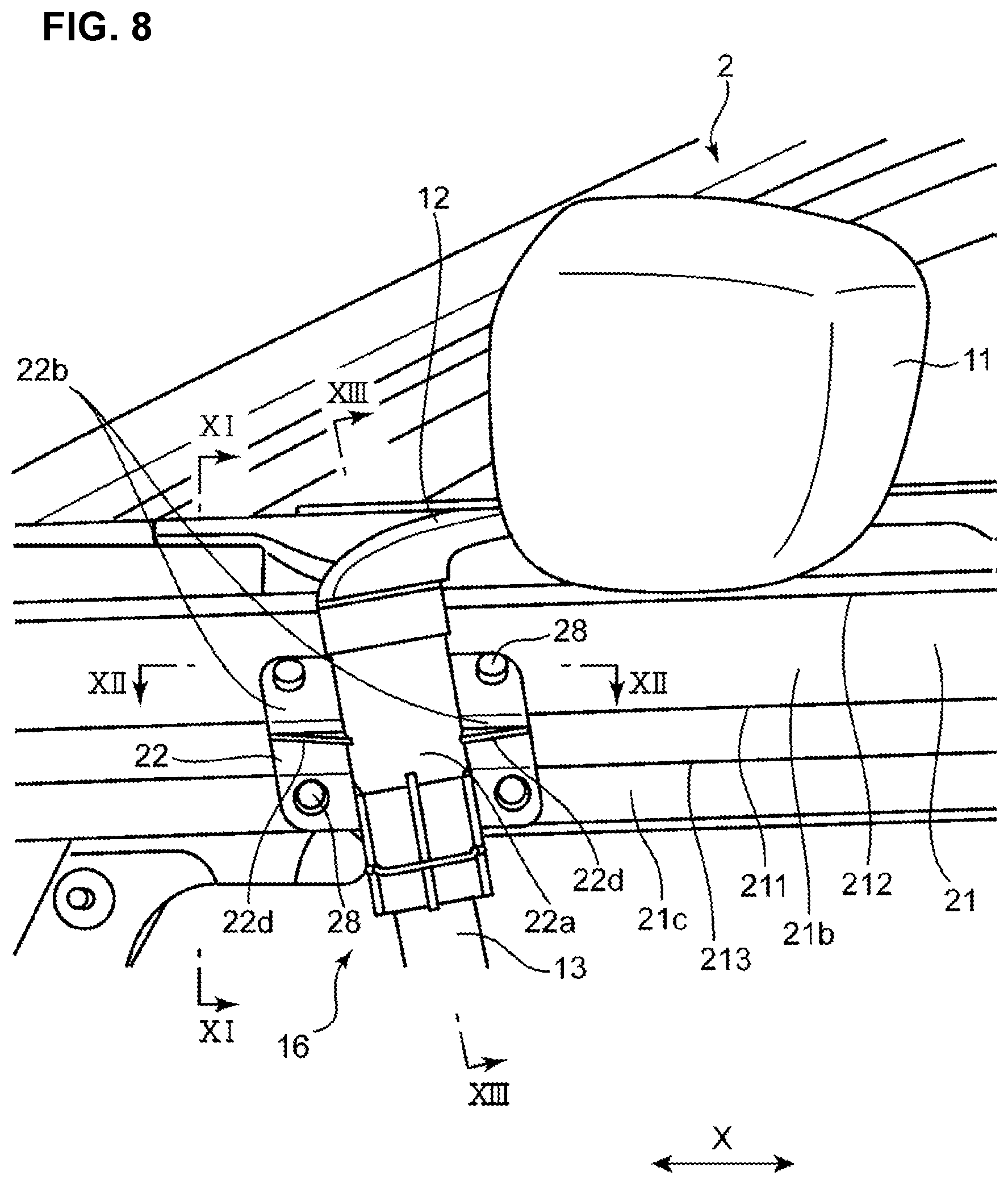 Patent US12325359 Figure 8 – Door mirror structure