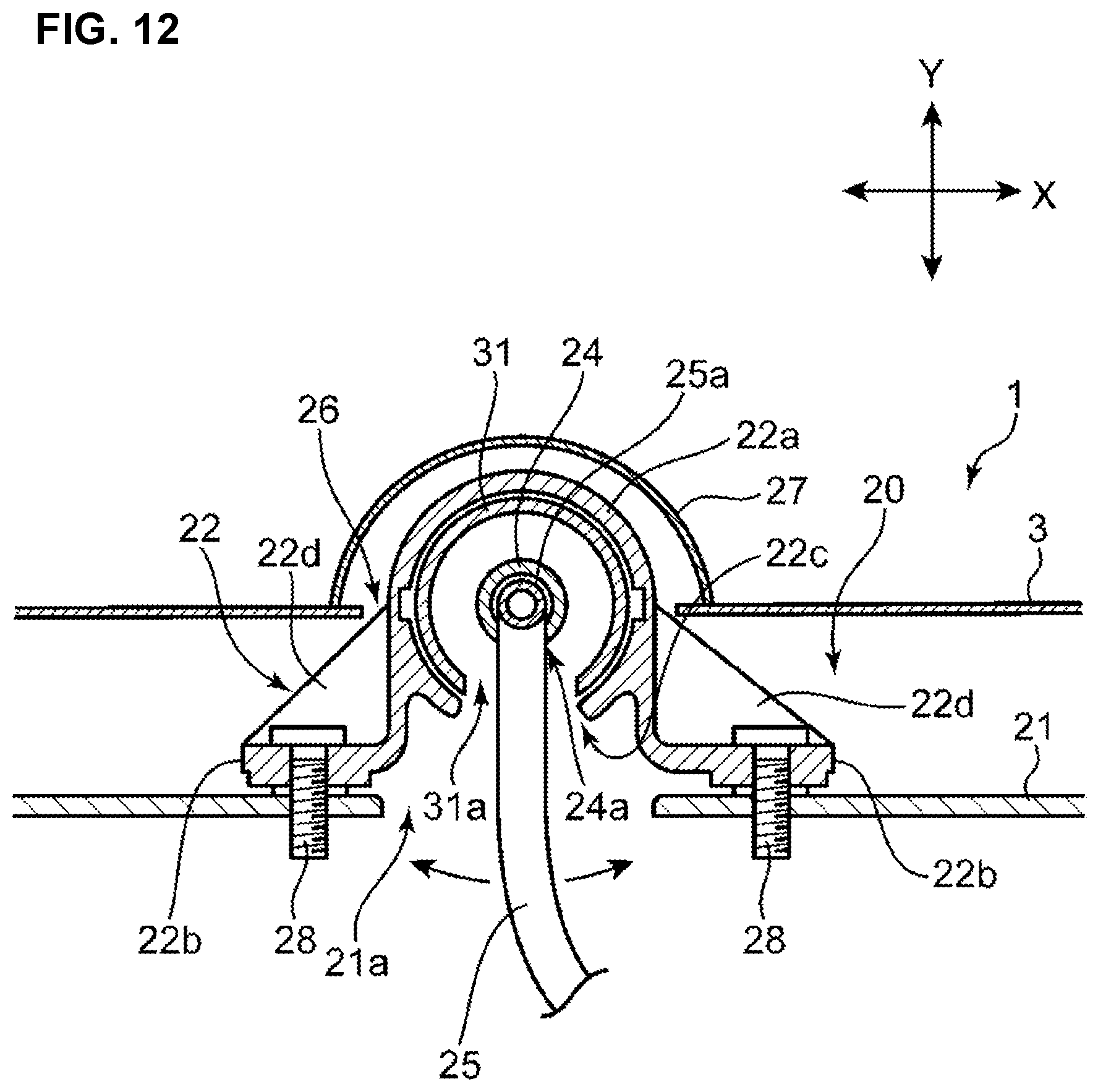 Patent US12325359 Figure 12 – Door mirror structure