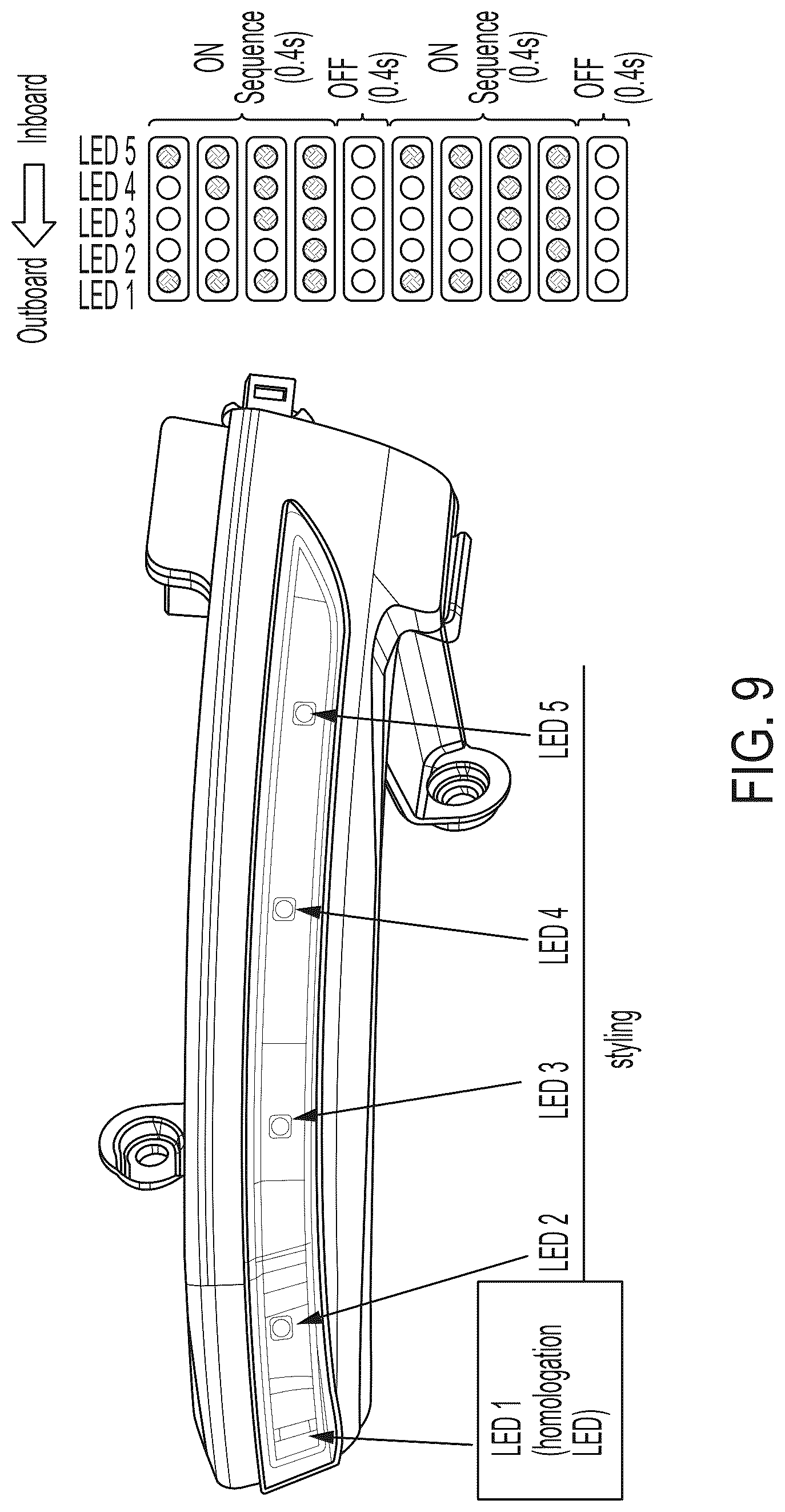 Patent US12325360 Figure 7 – Vehicle exterior rearview mirror system with light module
