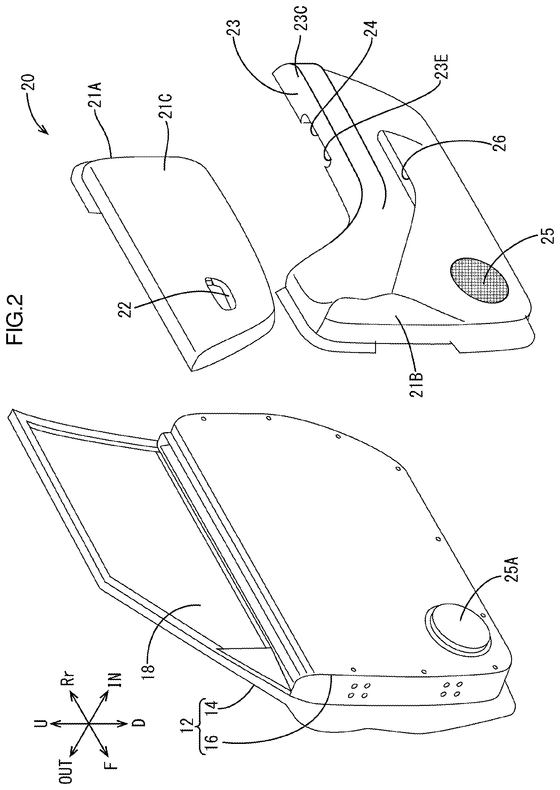 Patent US12325365 Figure 2 – Vehicular interior component