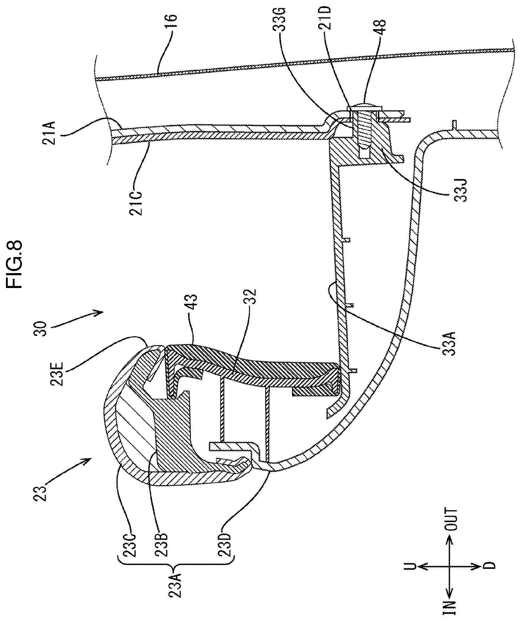 Patent US12325365 Figure 8 – Vehicular interior component