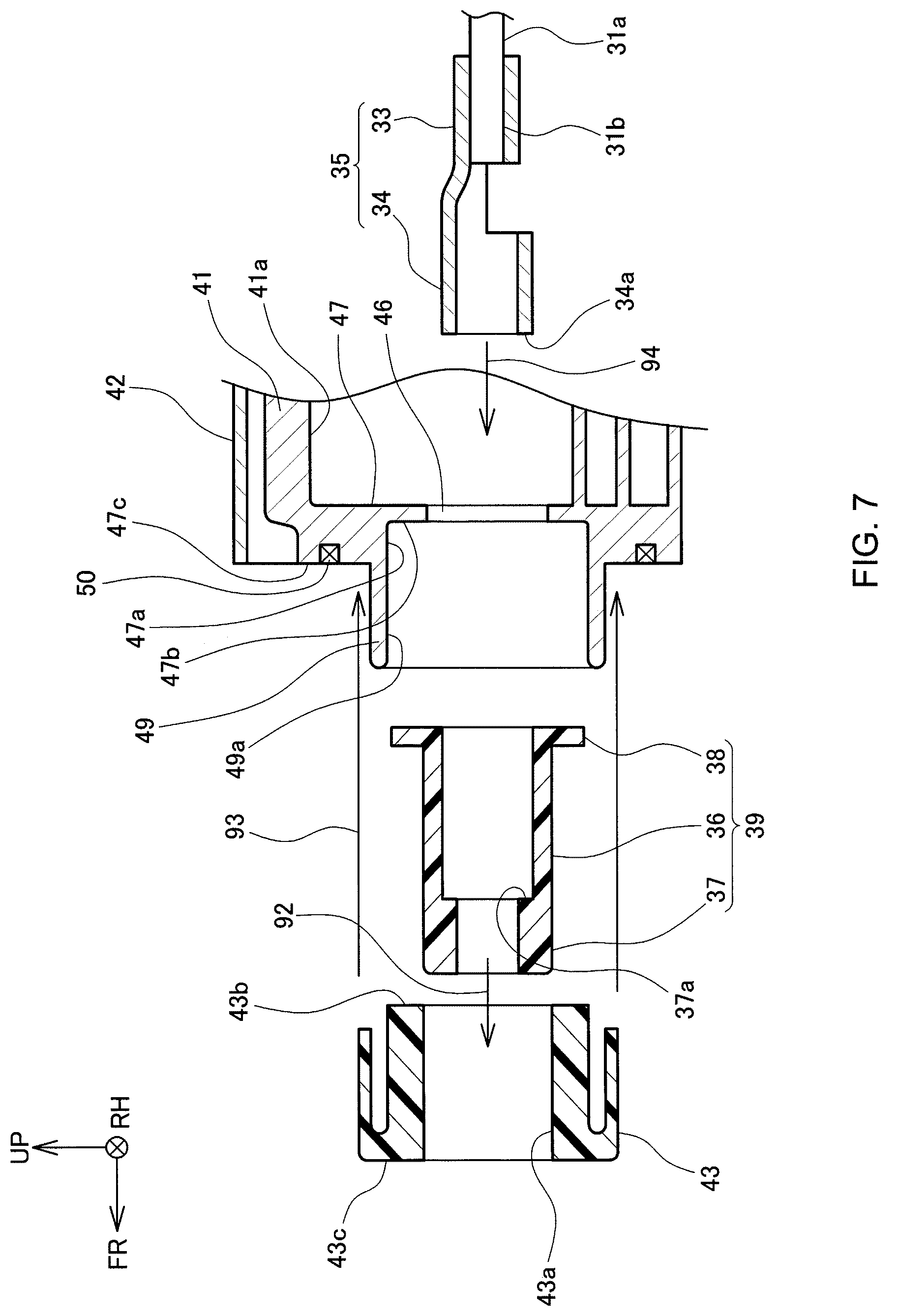 Patent US12325367 Figure 7 – High-voltage cable connection structure