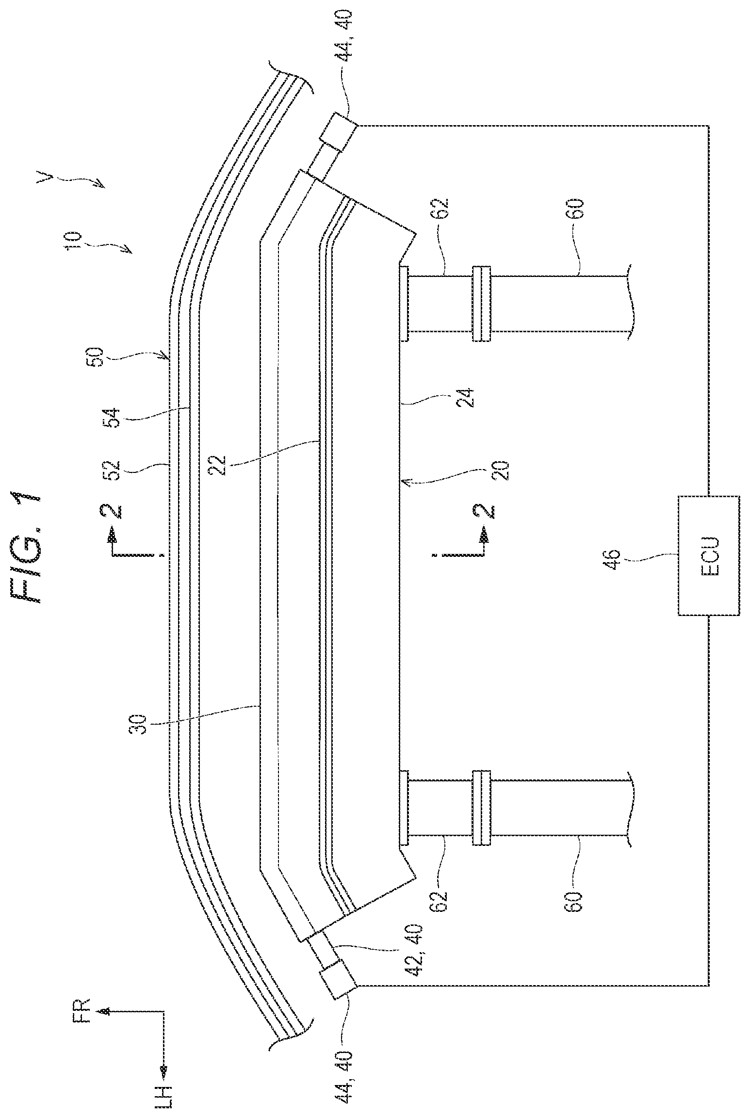 Patent US12325372 Figure 1 – Collision detection apparatus