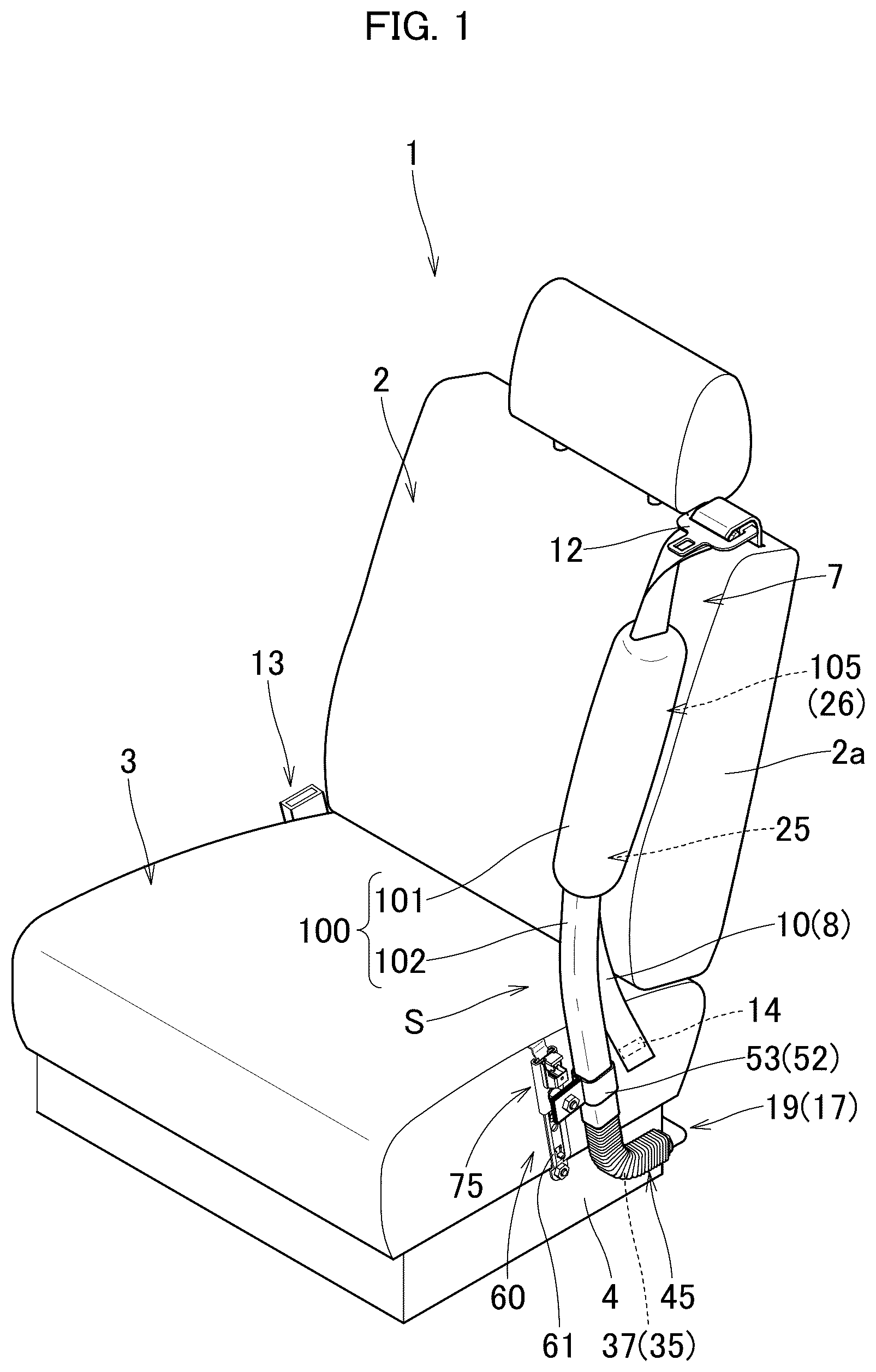Patent US12325377 Figure 1 – Occupant protection device