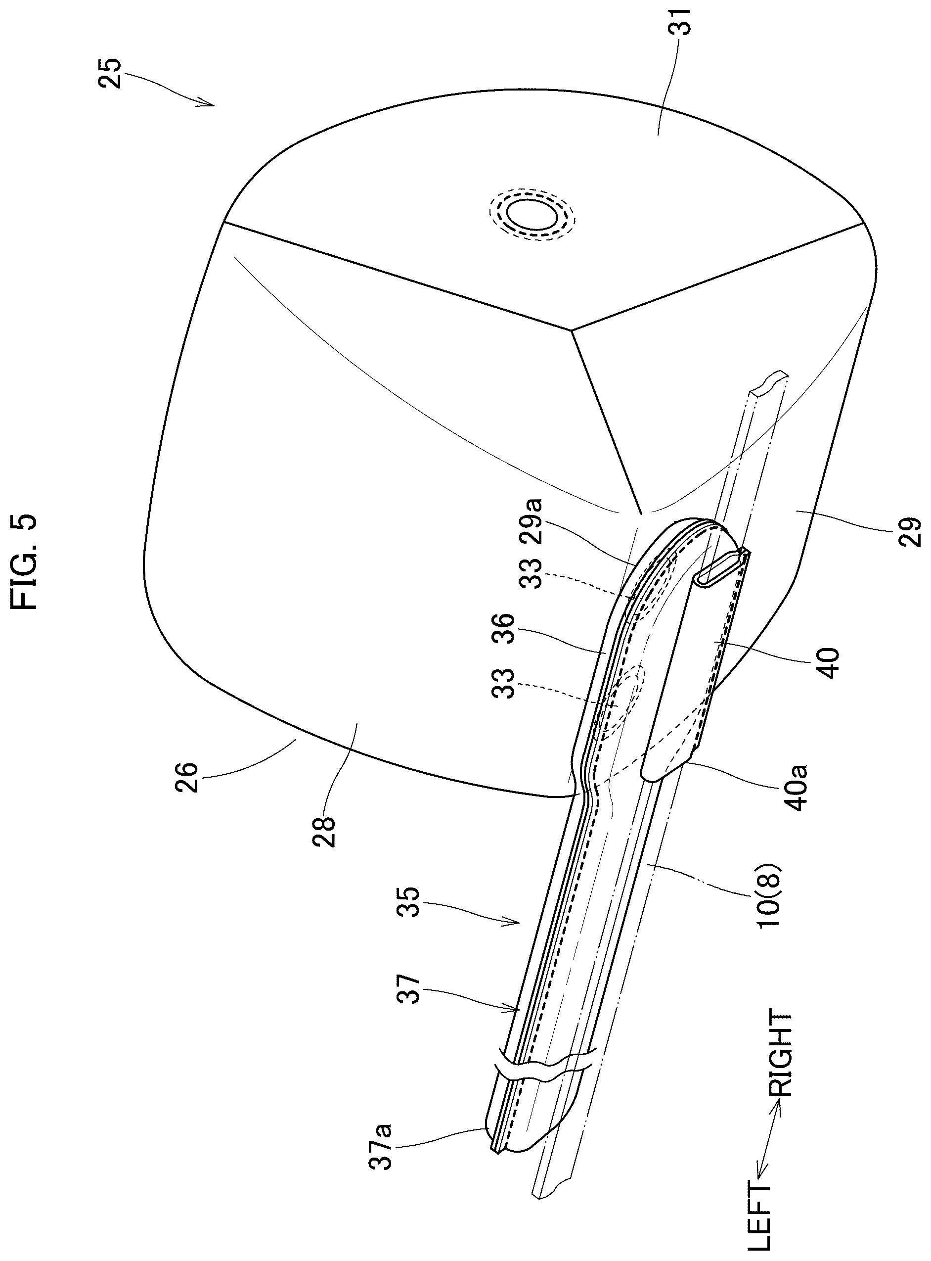 Patent US12325377 Figure 5 – Occupant protection device