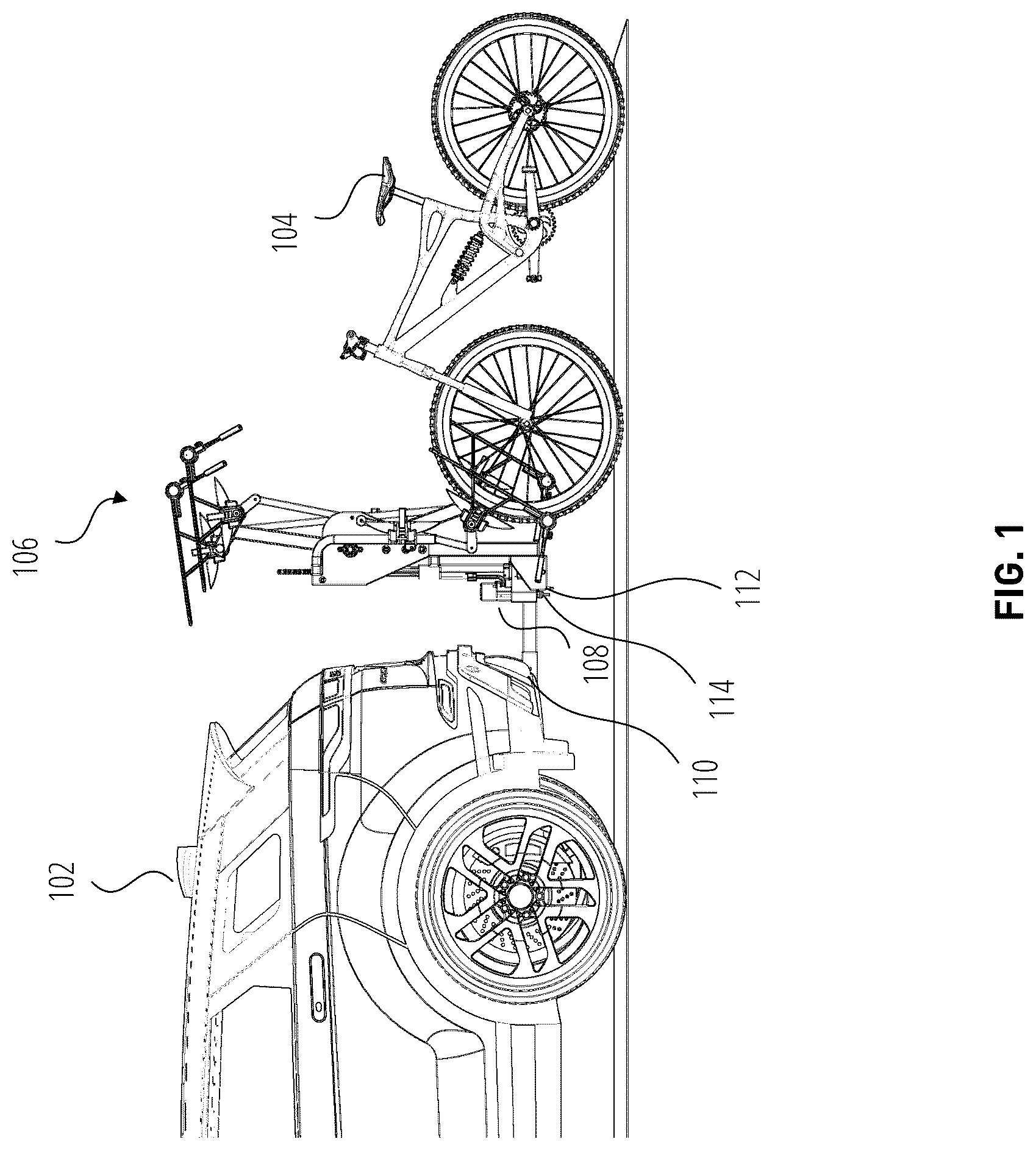 Patent US12325383 — Motorized rack for a vehicle — Figure 1