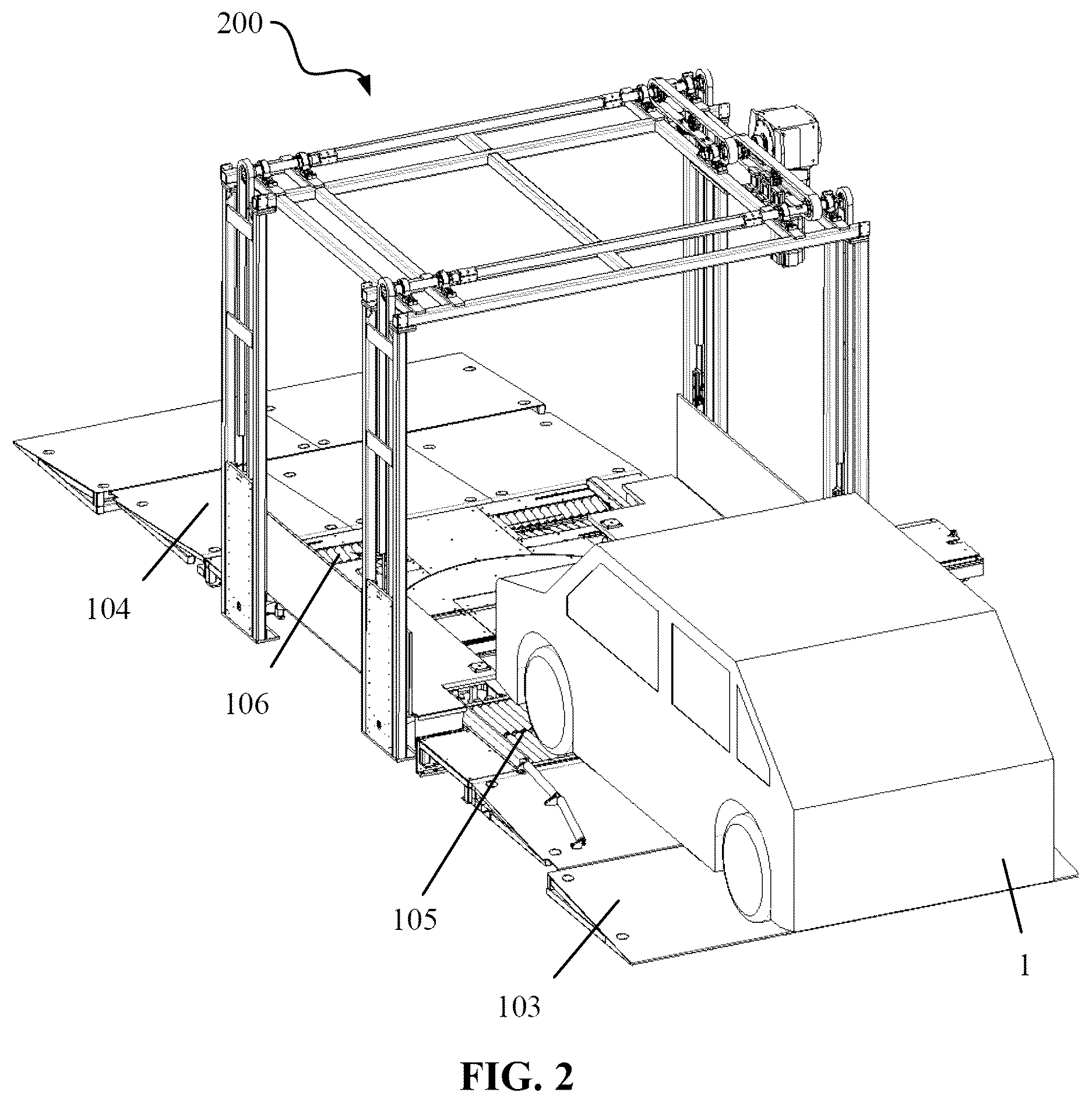 Patent US12325386 Figure 2 – Battery swapping platform and battery swapping station