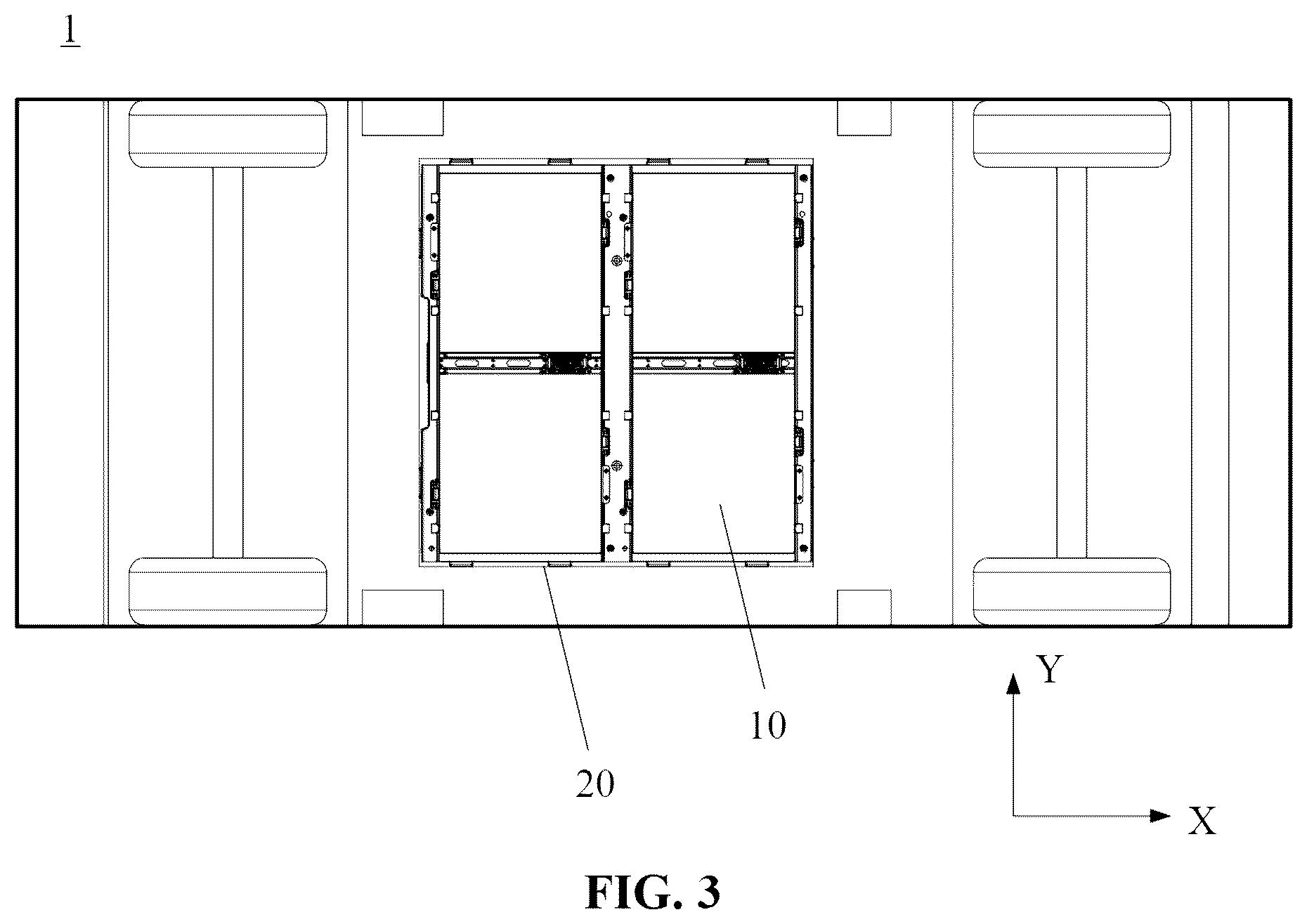 Patent US12325386 Figure 3 – Battery swapping platform and battery swapping station