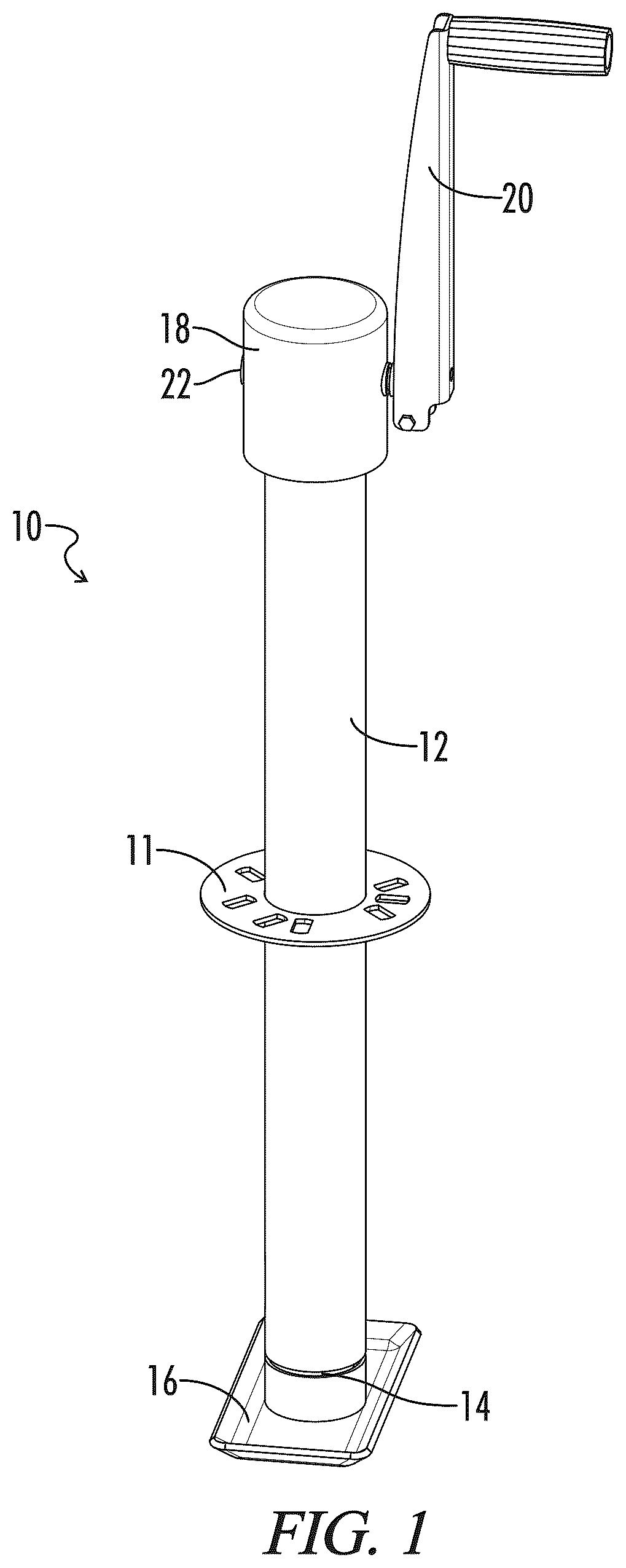 Patent US12325388 Figure 1 – Trailer jack