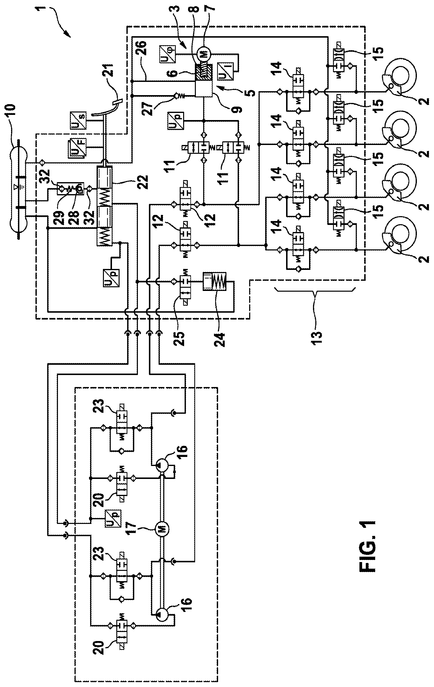 Patent US12325390 Figure 1 – Non-return valve for a hydraulic vehicle power brake system, and hydraulic vehicle power brake system