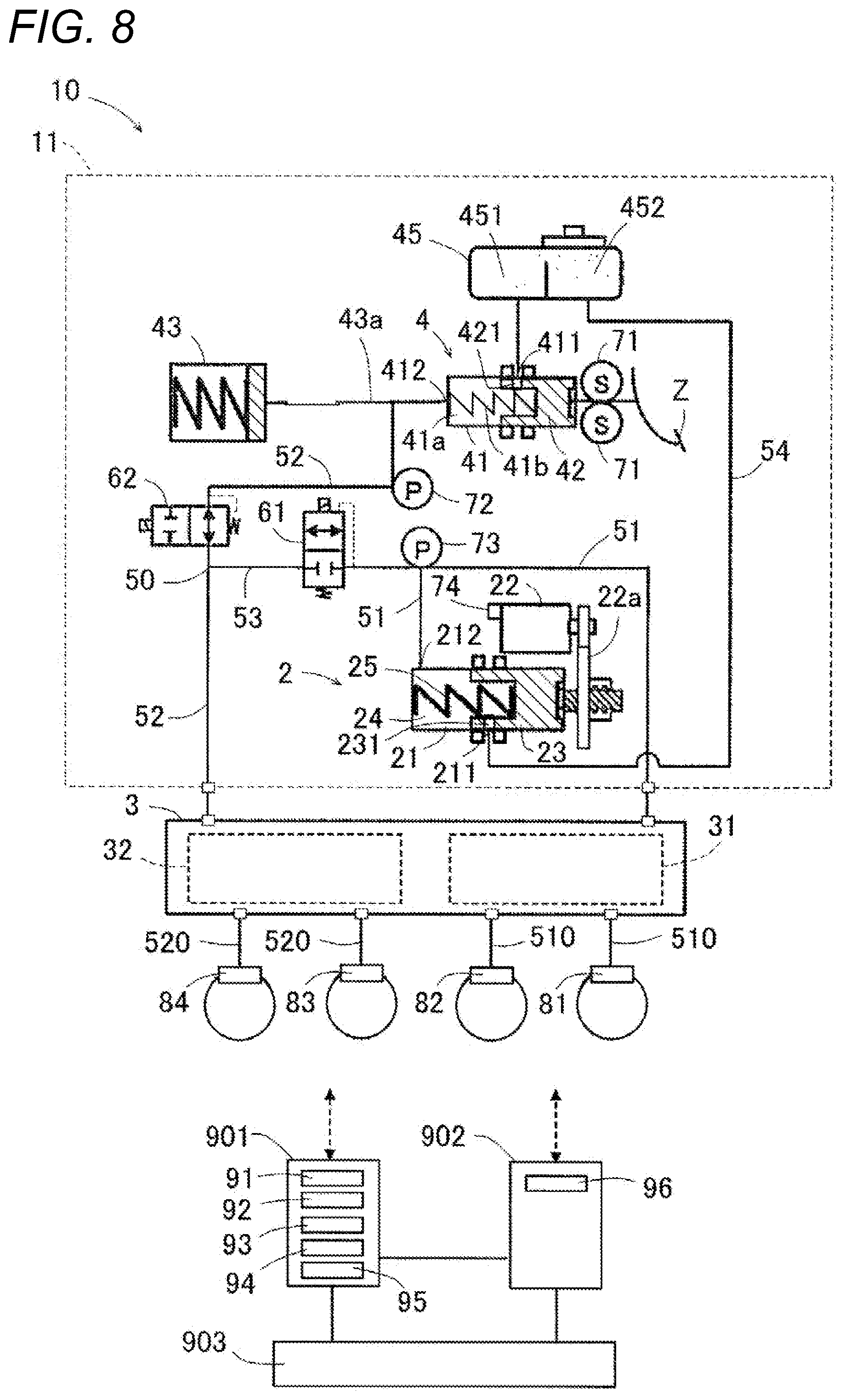 Patent US12325392 Figure 8 – Braking device for vehicle