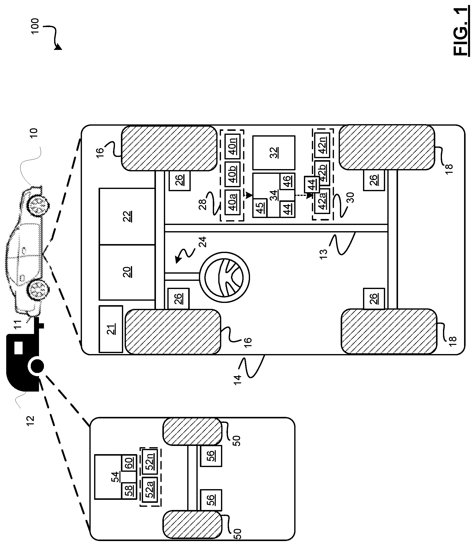 Patent US12325402 Figure 1 – Methods and systems for adaptive trailer brake control