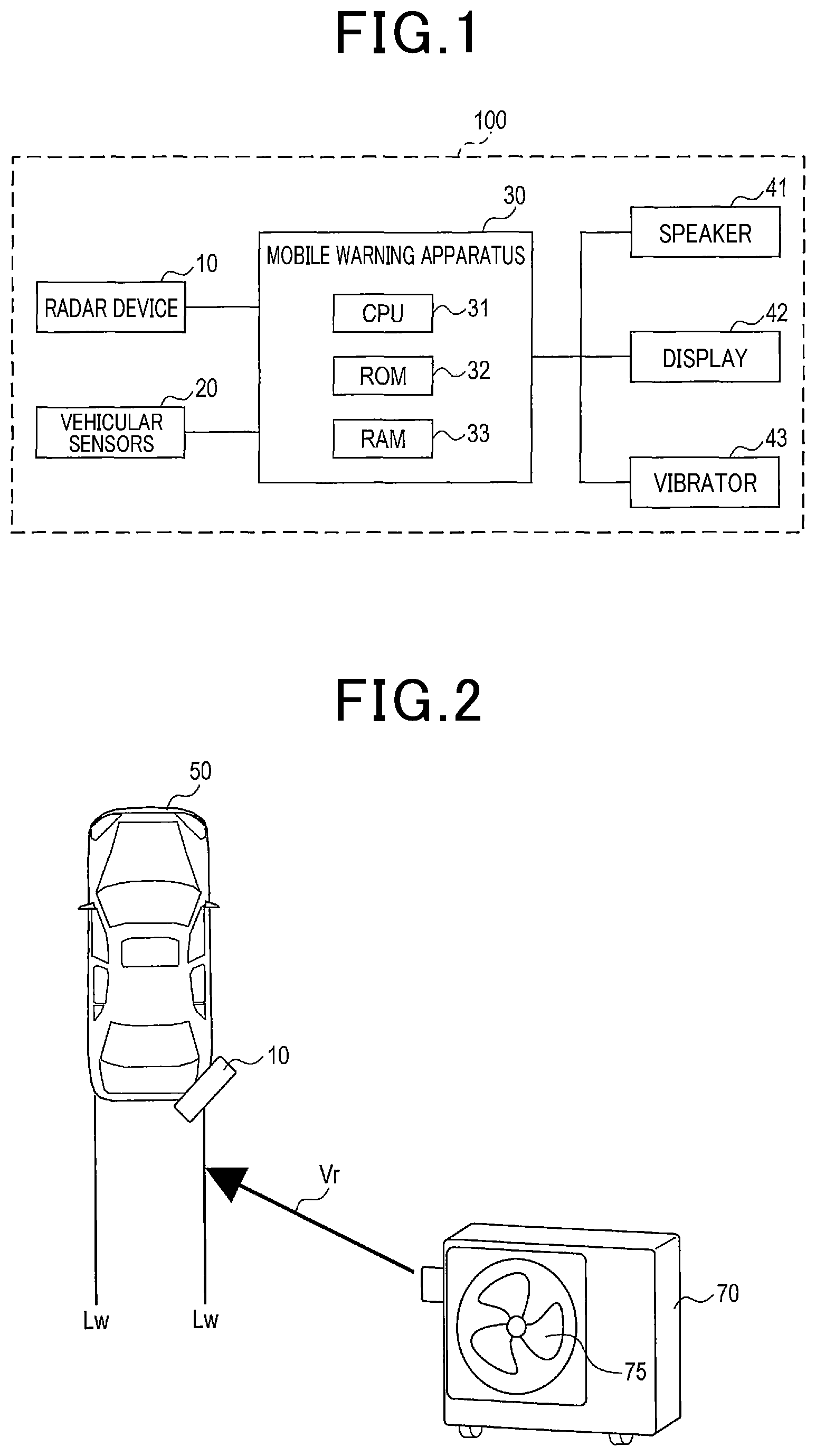 Patent US12325444 Figure 1 – Mobile warning apparatus