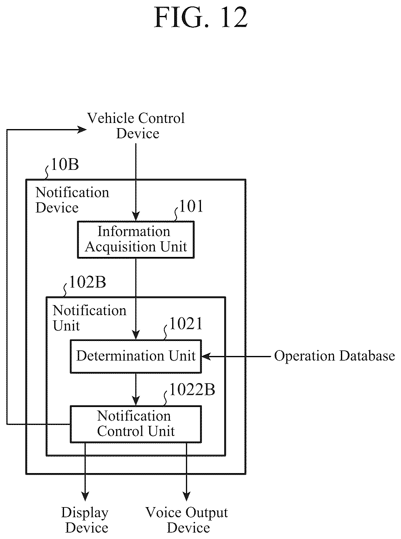 Patent US12325454 Figure 11 – Notification device and notification method