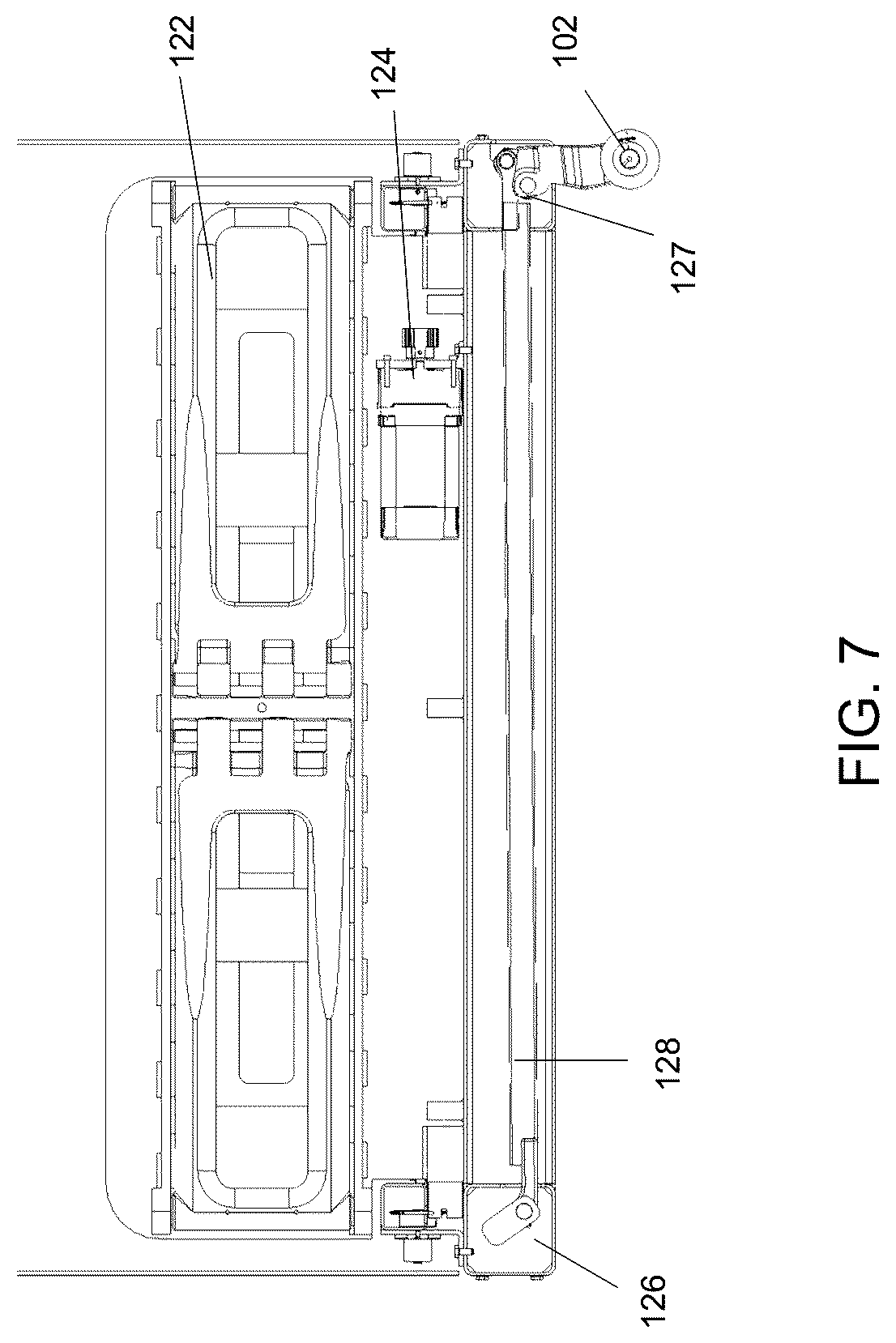 Patent US12325460 Figure 12 – Laterally operating payload handling device
