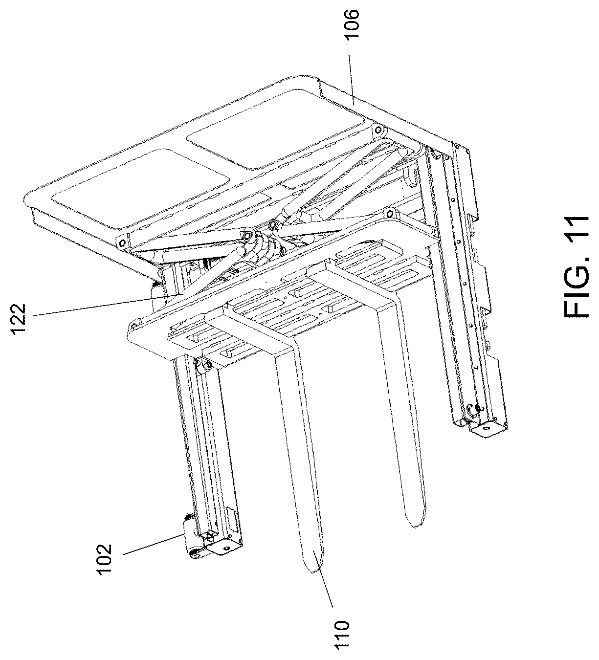 Patent US12325460 Figure 16 – Laterally operating payload handling device