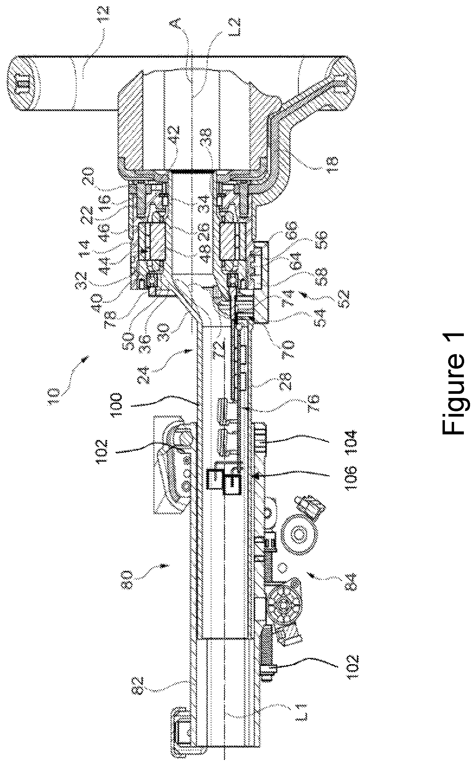 Patent US12325464 Figure 1 – Adjustable steering column for a vehicle