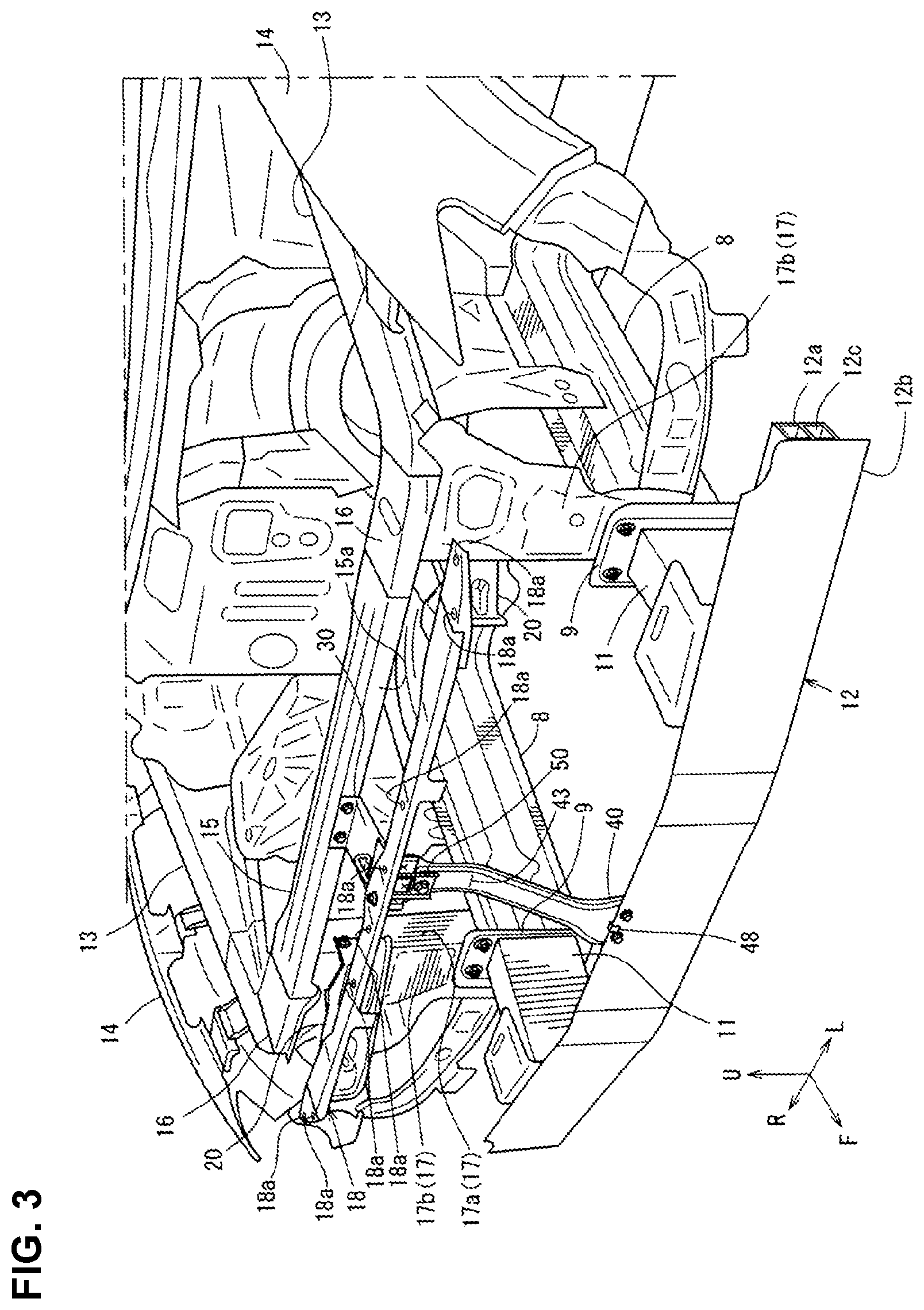 Patent US12325465 Figure 3 – Front structure of vehicle
