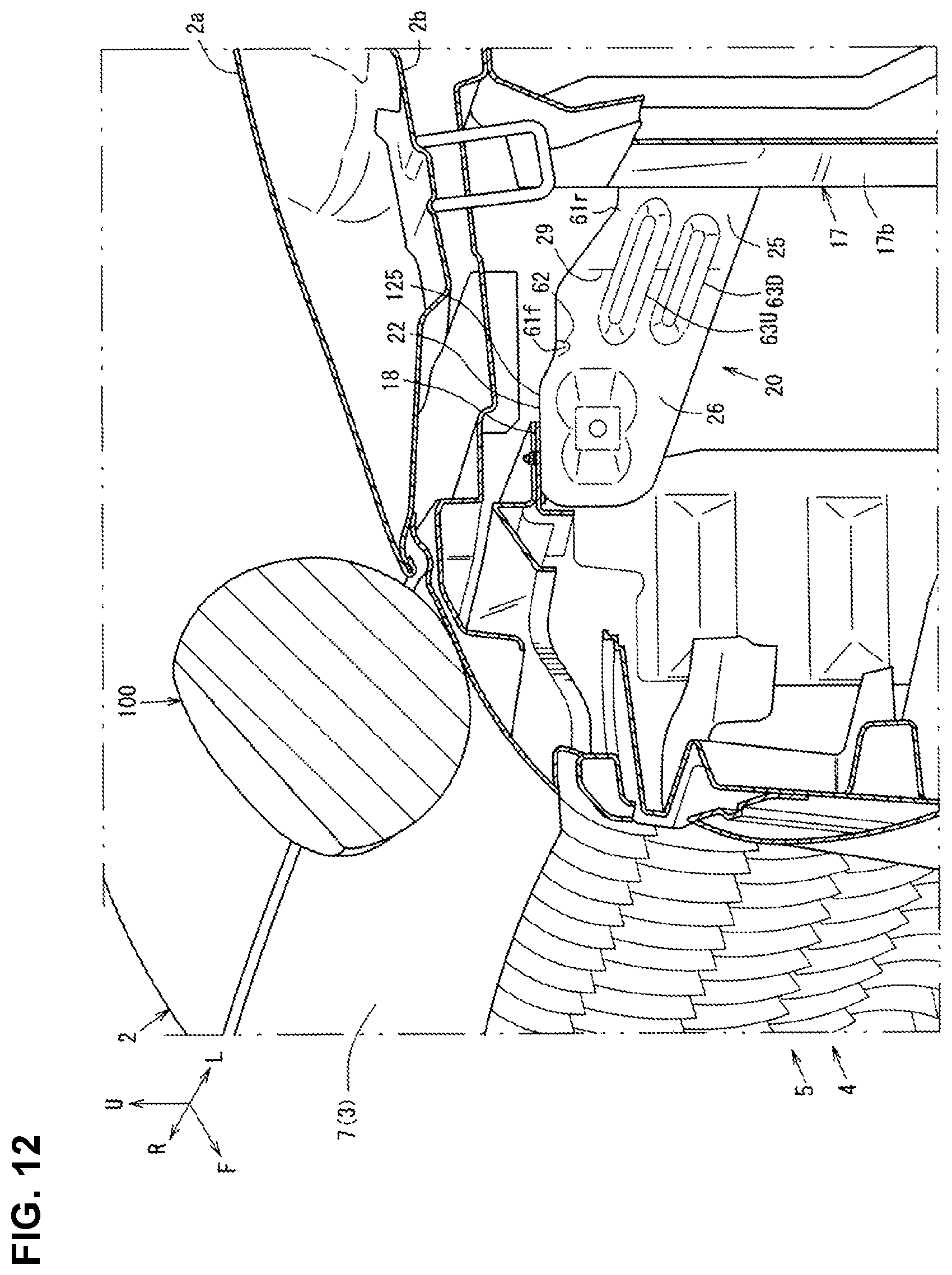 Patent US12325465 Figure 12 – Front structure of vehicle