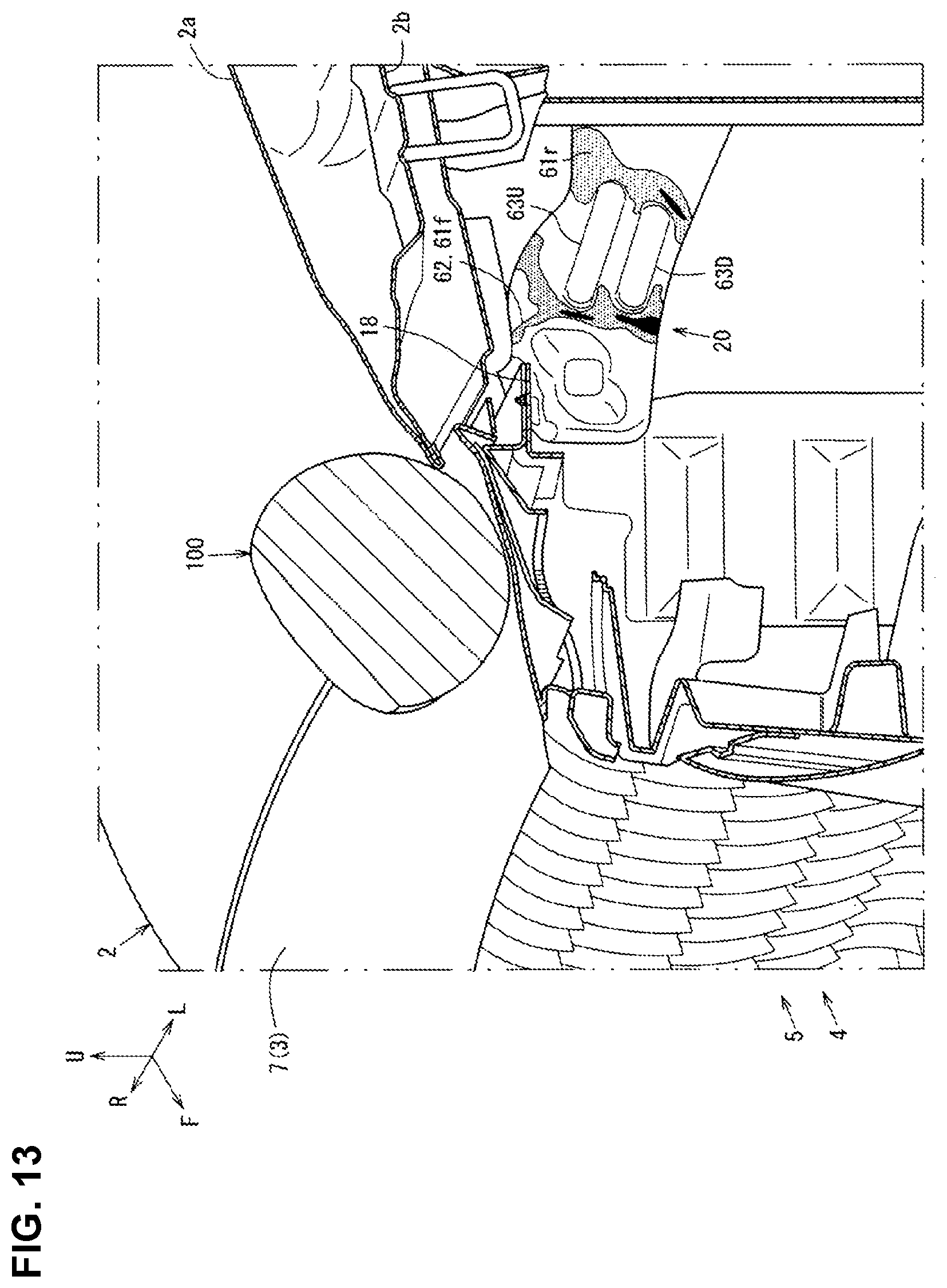 Patent US12325465 Figure 13 – Front structure of vehicle
