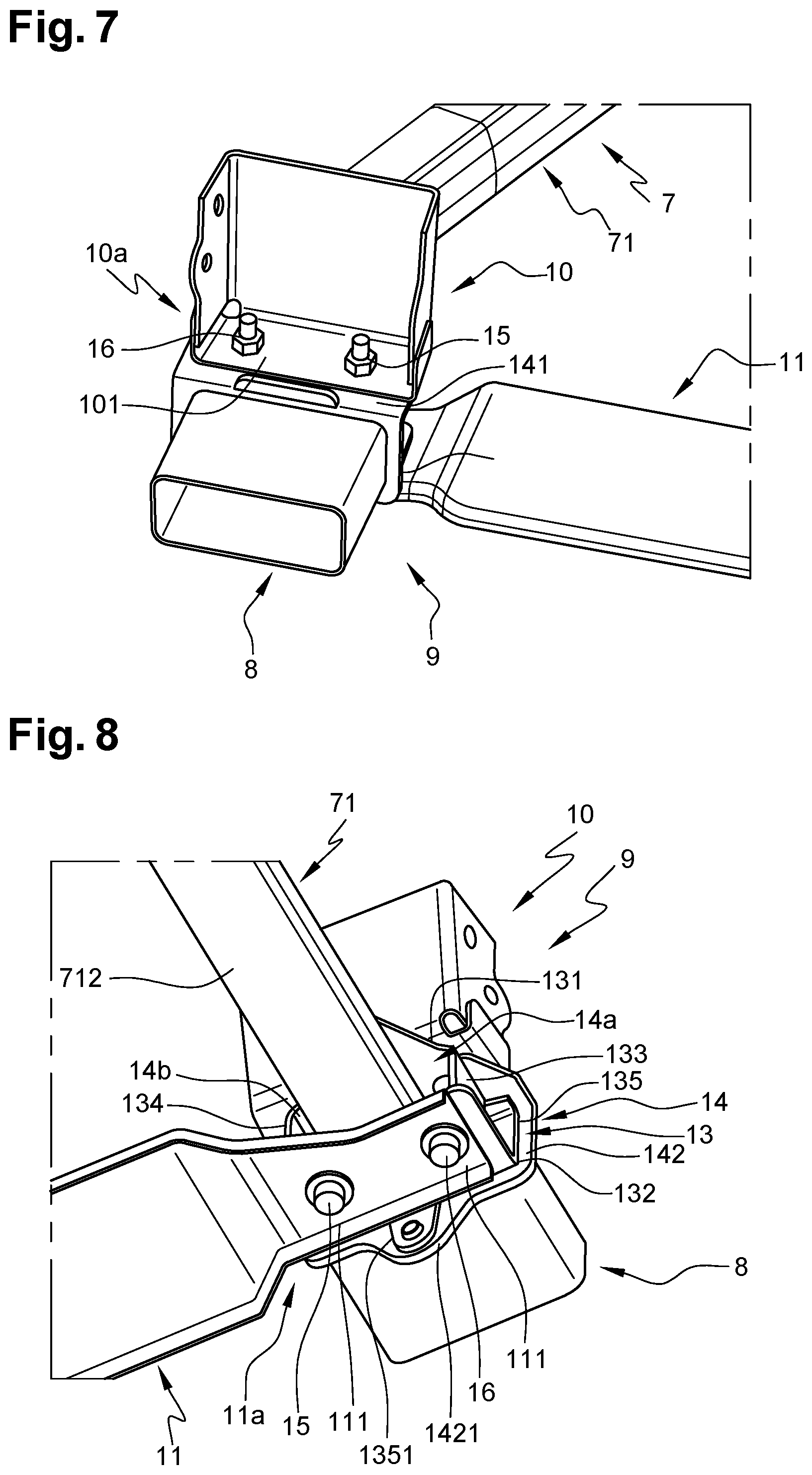 Patent US12325466 Figure 3 – Structural node for a motor vehicle front lower load path, and process for assembling said structural node