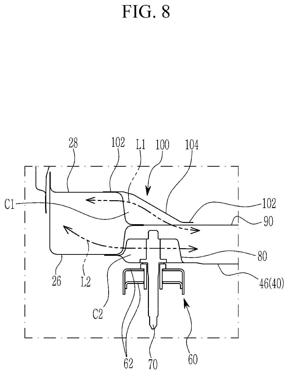 Patent US12325468 Figure 8 – Rear vehicle body connection structure