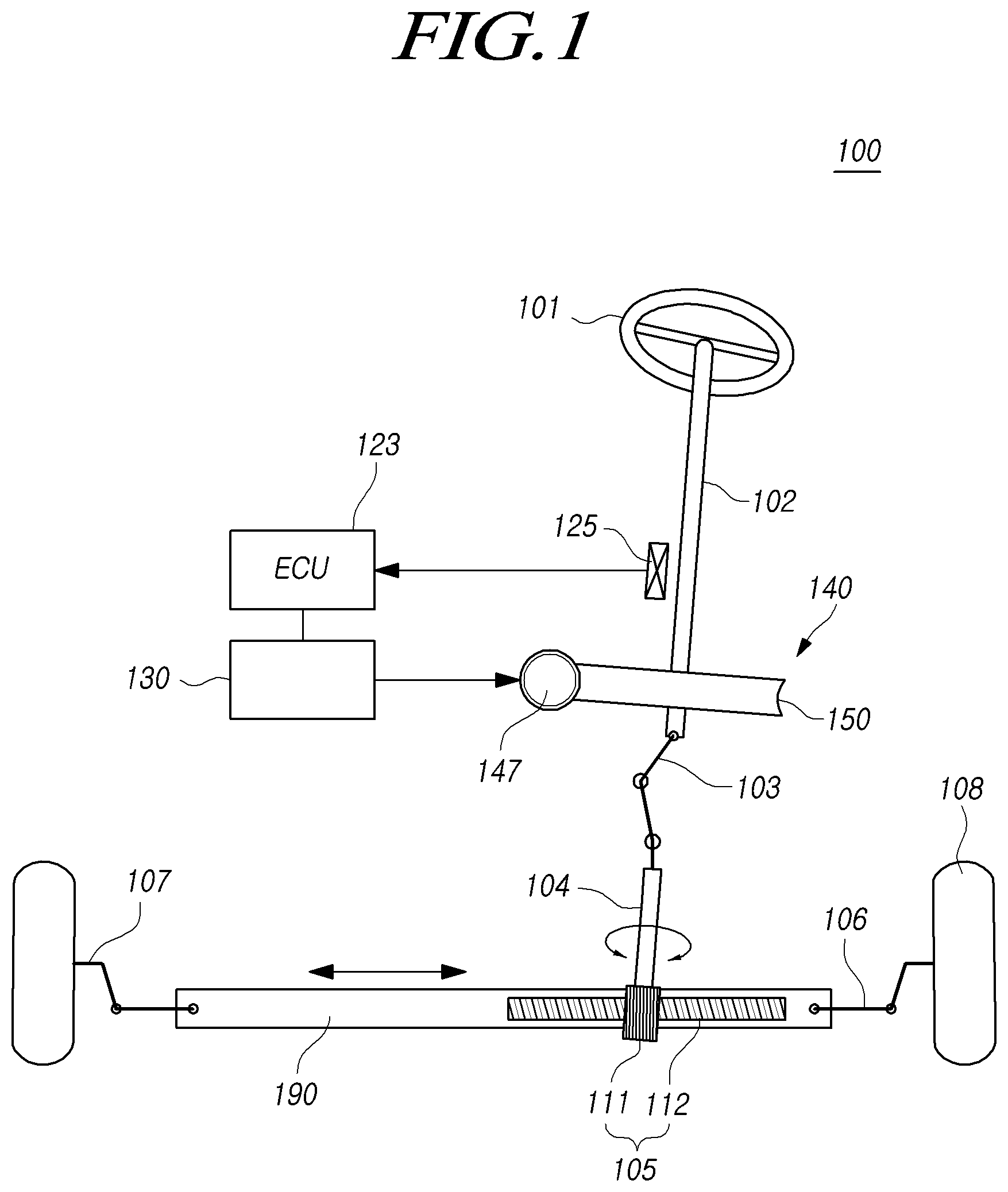 Patent US12325474 Figure 1 – Reducer for vehicle steering device