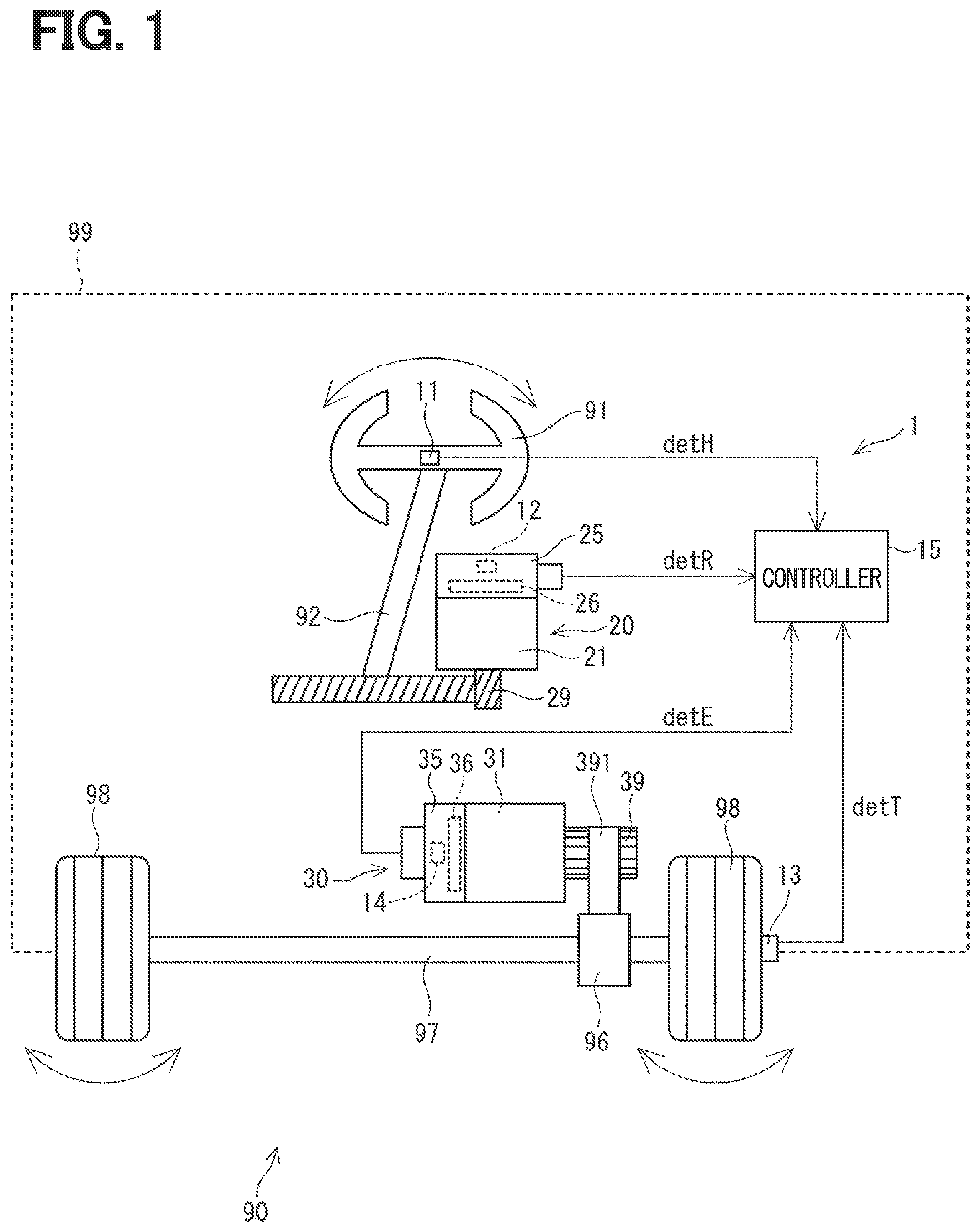 Patent US12325476 Figure 1 – Position detection device