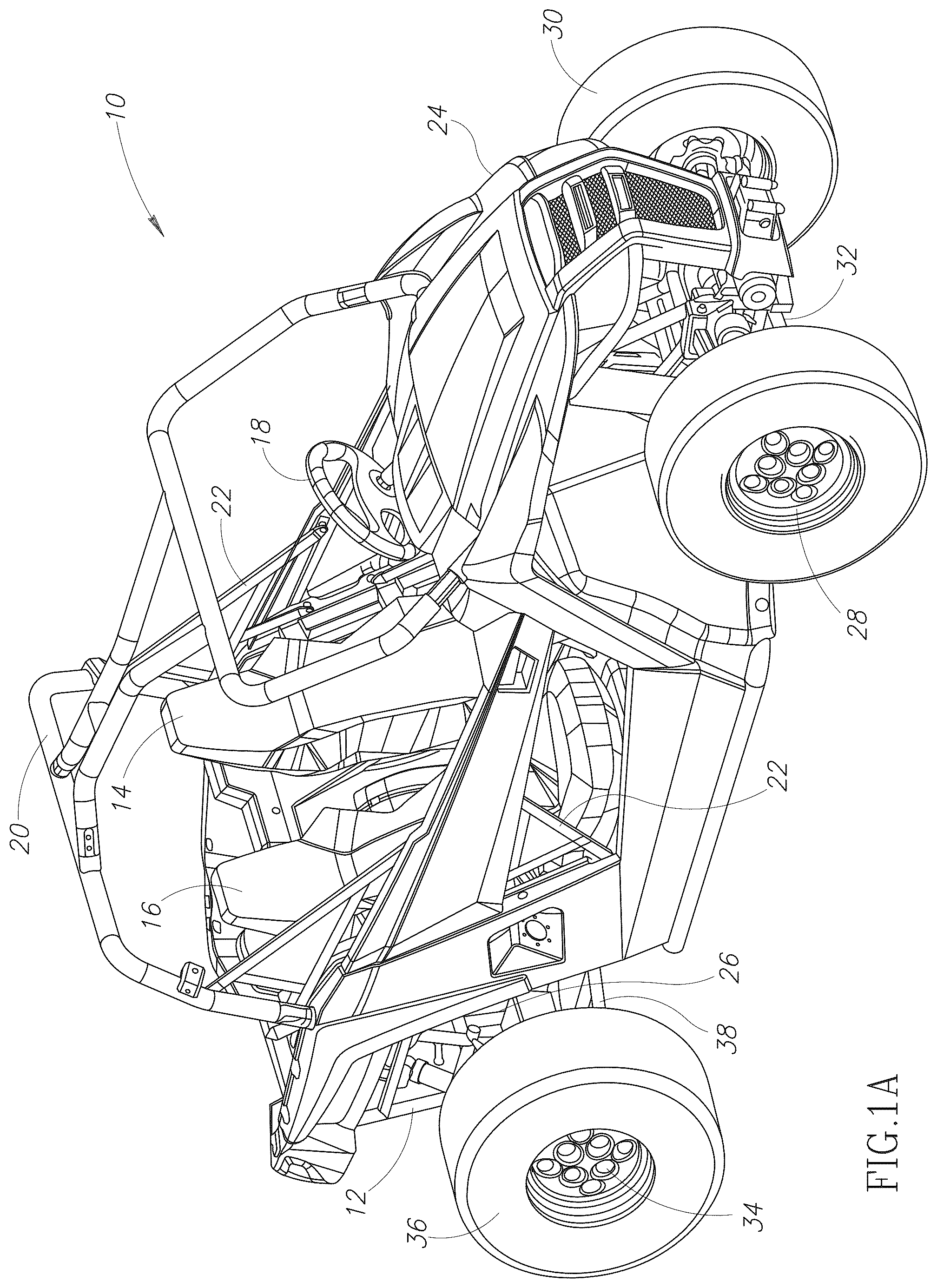 Patent US12325478 Figure 1 – Engine access panels for off-highway vehicle