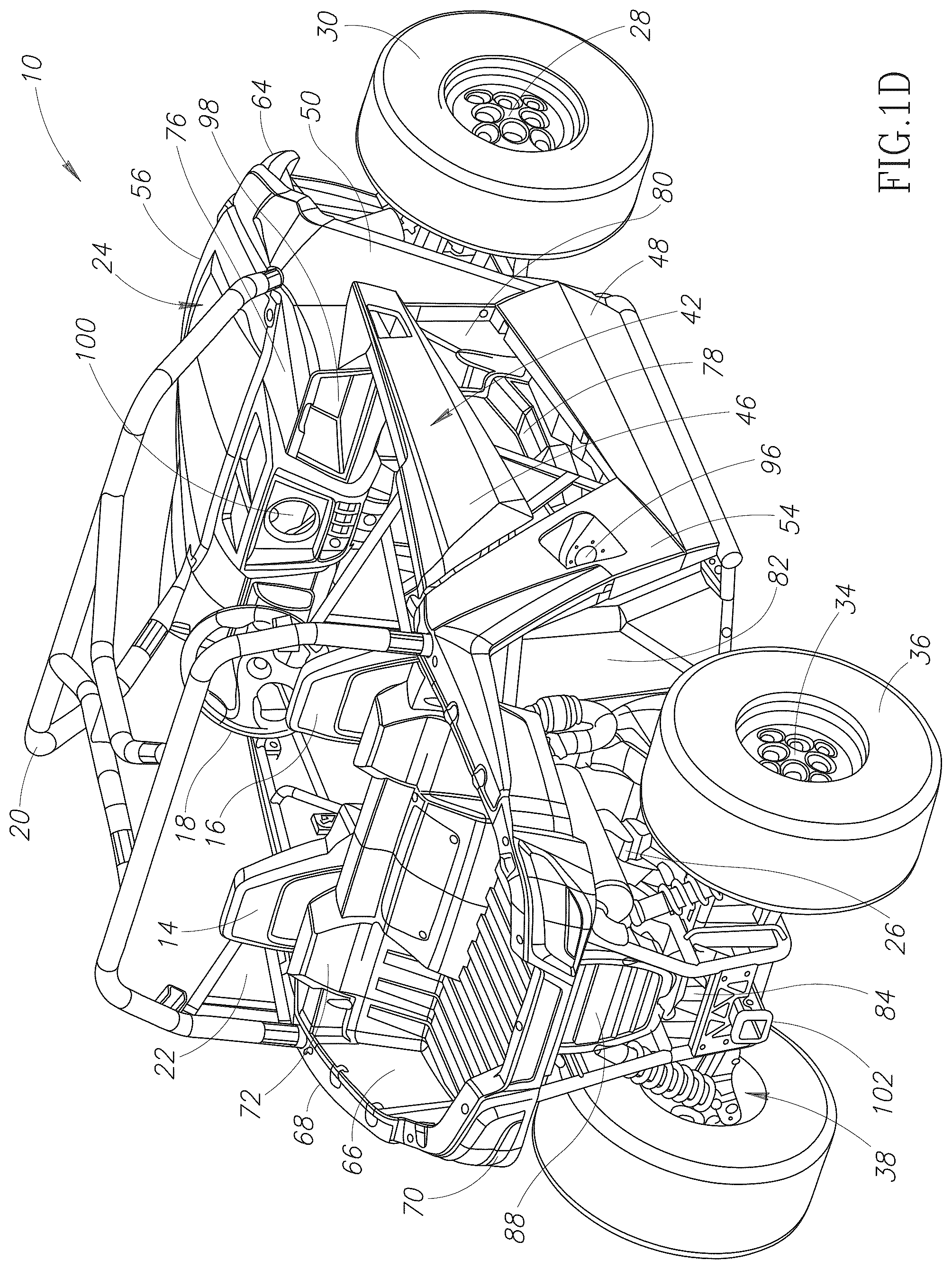 Patent US12325478 Figure 4 – Engine access panels for off-highway vehicle