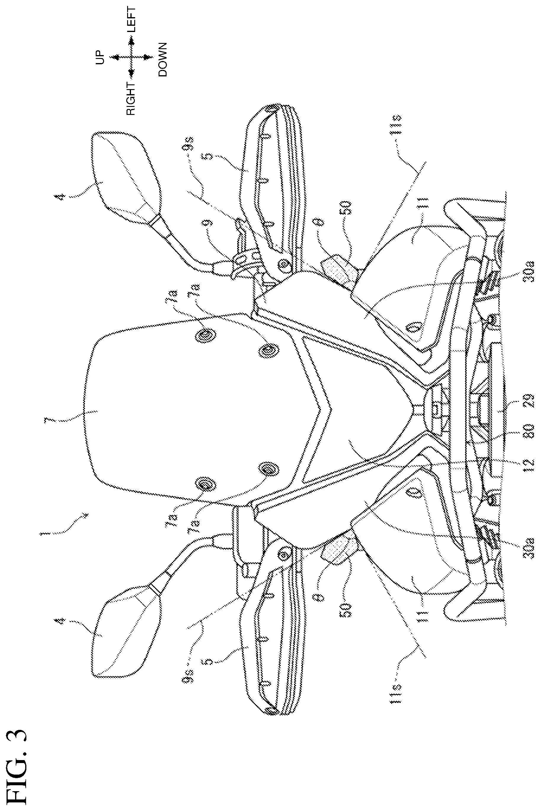 Patent US12325479 Figure 3 – Saddled vehicle with unobtrusive air guide mounting