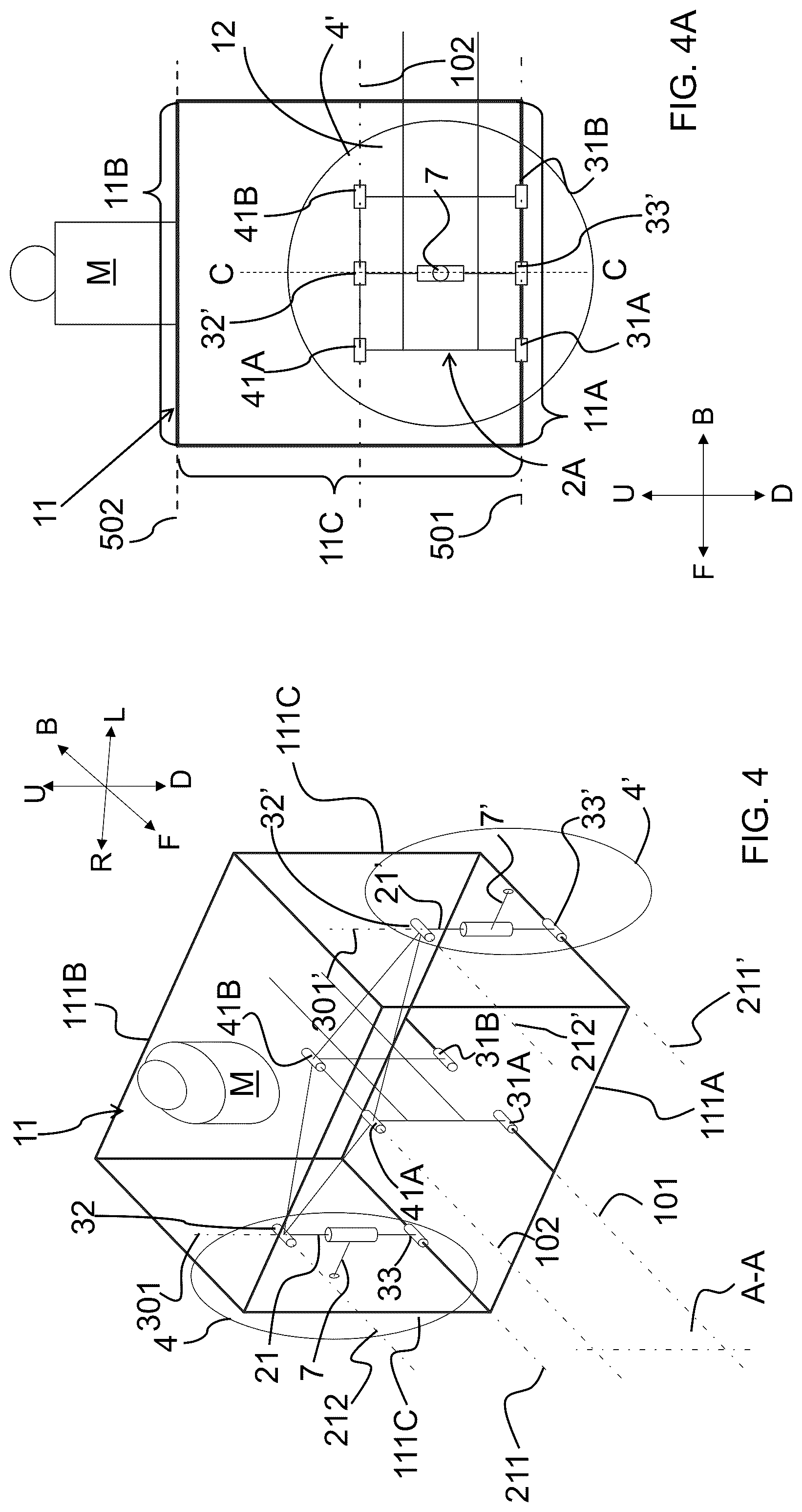 Patent US12325483 Figure 6 – Saddle riding rolling loading surface placed above the upper cross member of the rolling four-bar linkage