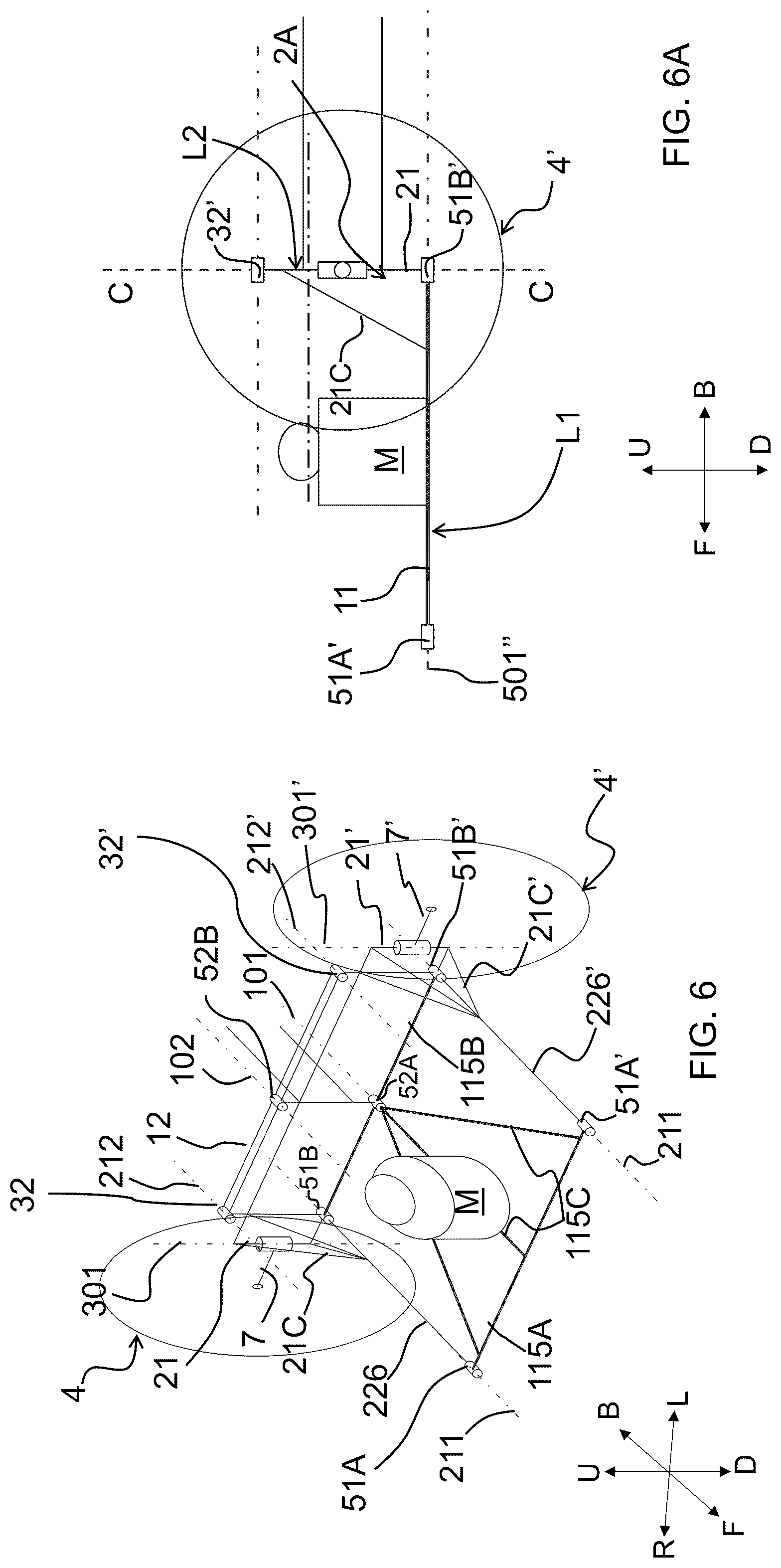 Patent US12325483 Figure 10 – Saddle riding rolling loading surface placed above the upper cross member of the rolling four-bar linkage