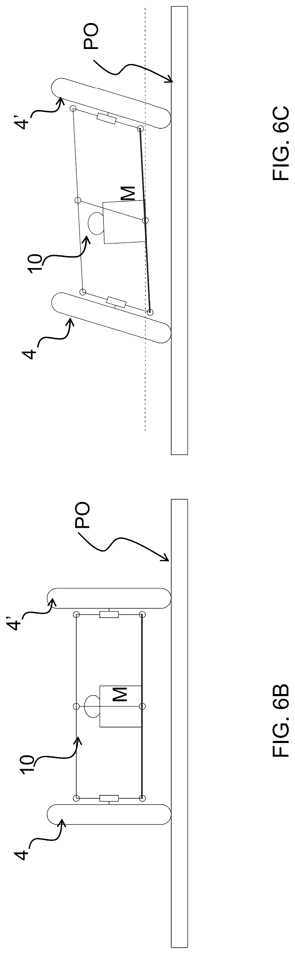 Patent US12325483 Figure 11 – Saddle riding rolling loading surface placed above the upper cross member of the rolling four-bar linkage