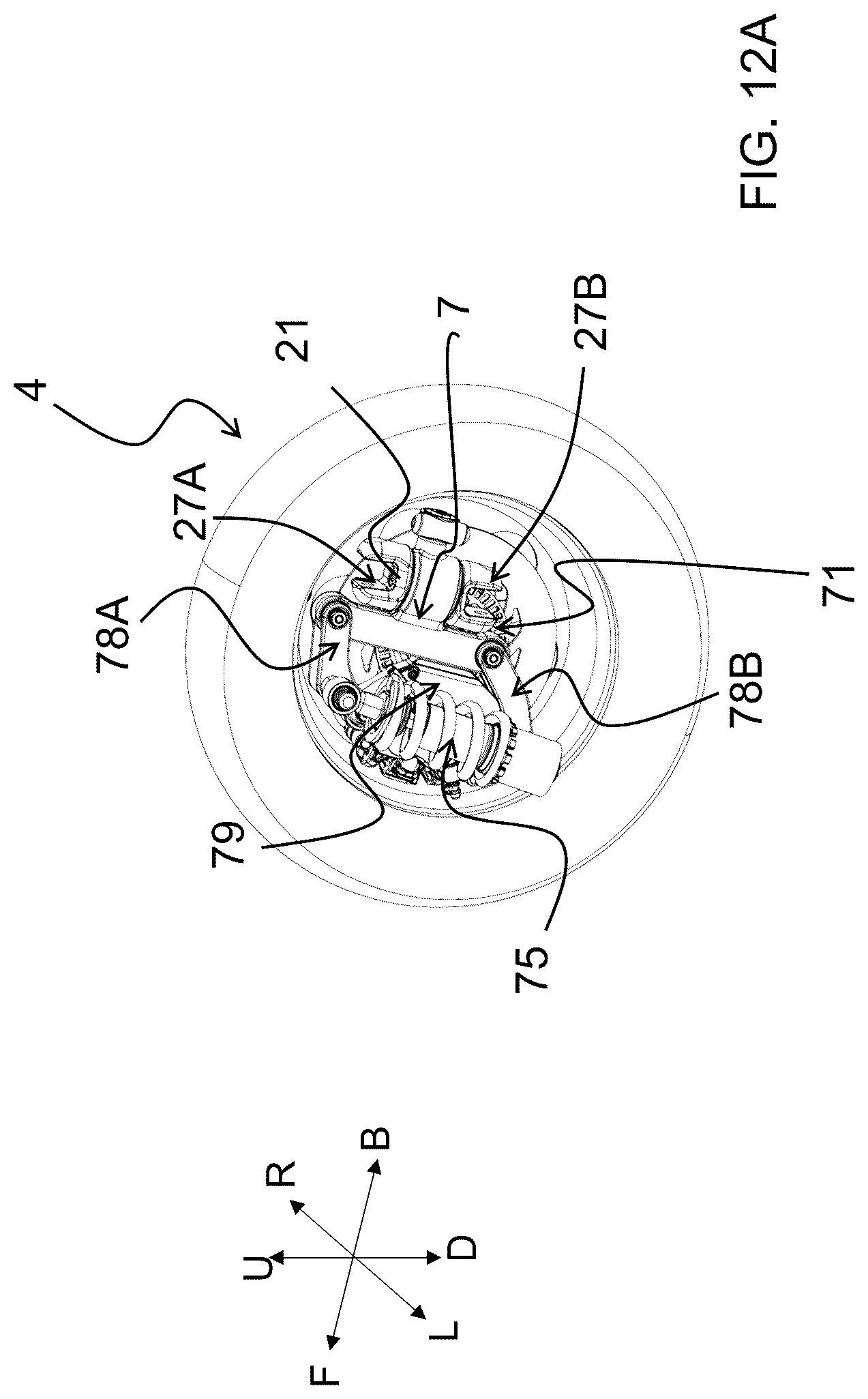 Patent US12325483 Figure 17 – Saddle riding rolling loading surface placed above the upper cross member of the rolling four-bar linkage