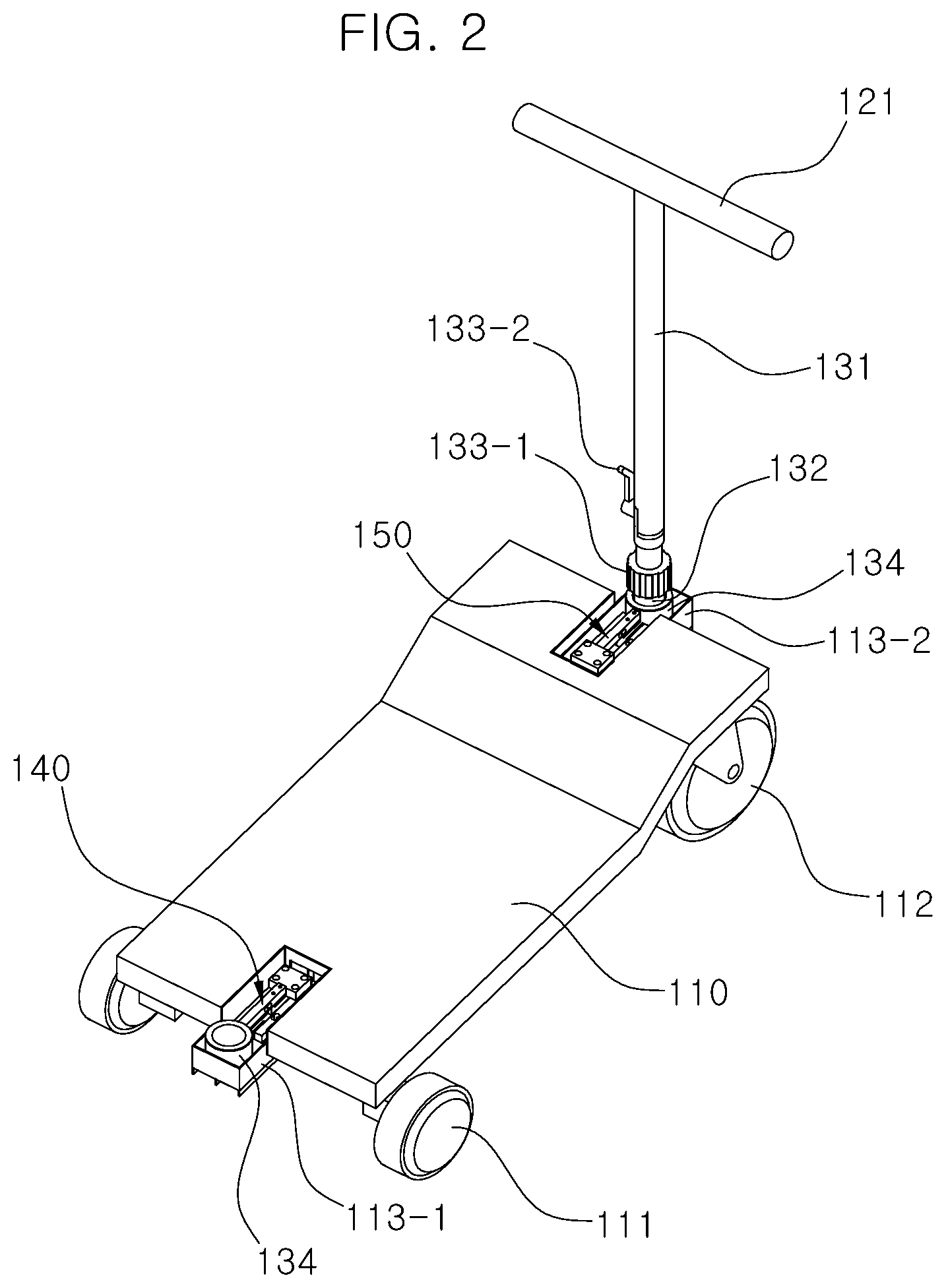 Patent US12325484 Figure 2 – Personal mobility device, system for steering personal mobility device, and method of controlling personal mobility device