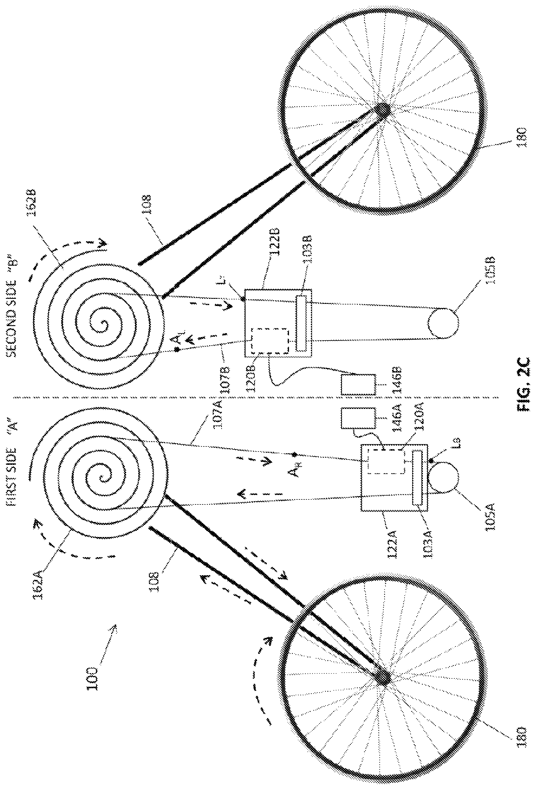 Patent US12325485 Figure 4 – Human powered reciprocal (linear) motion drive system, and applications thereof