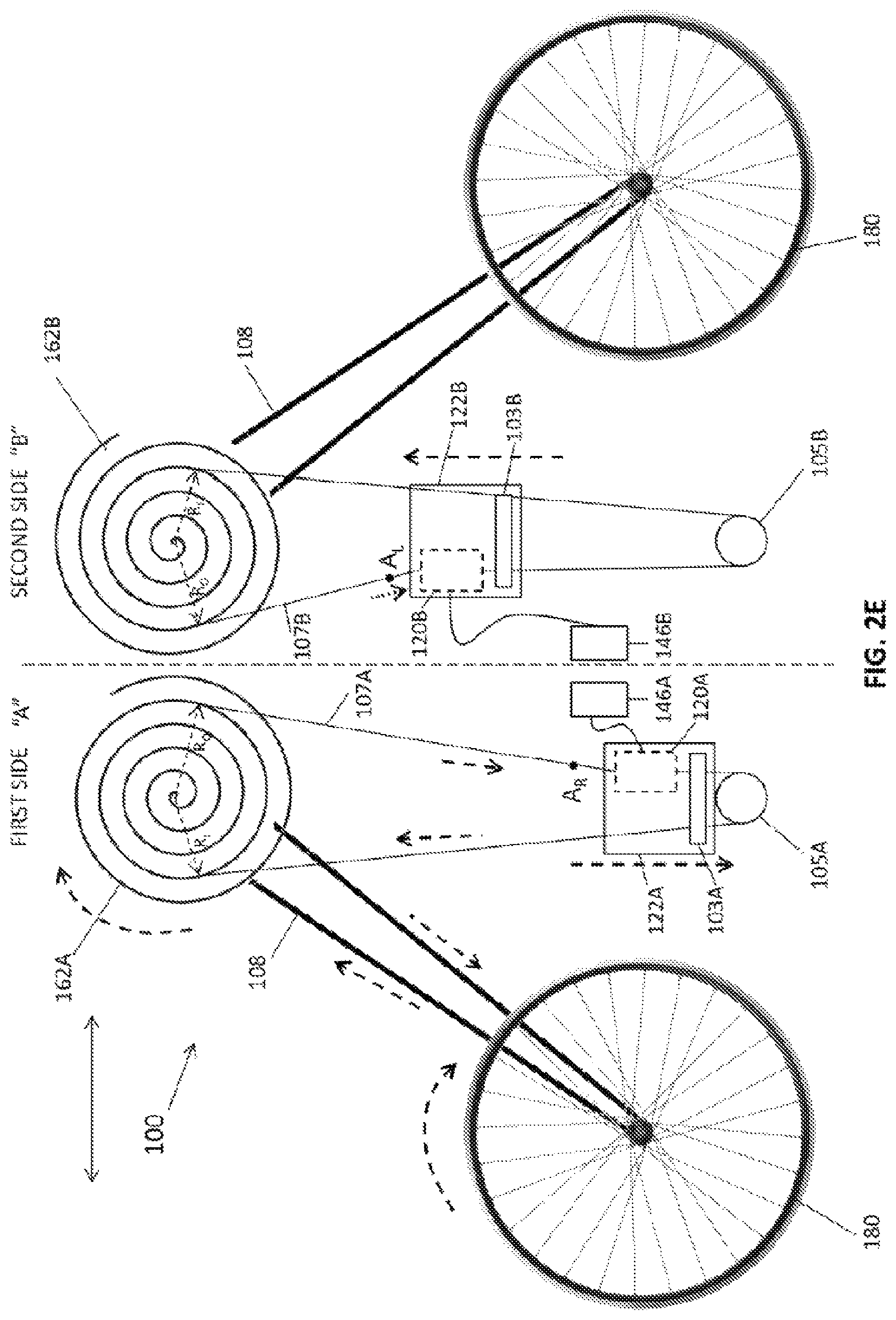 Patent US12325485 Figure 6 – Human powered reciprocal (linear) motion drive system, and applications thereof